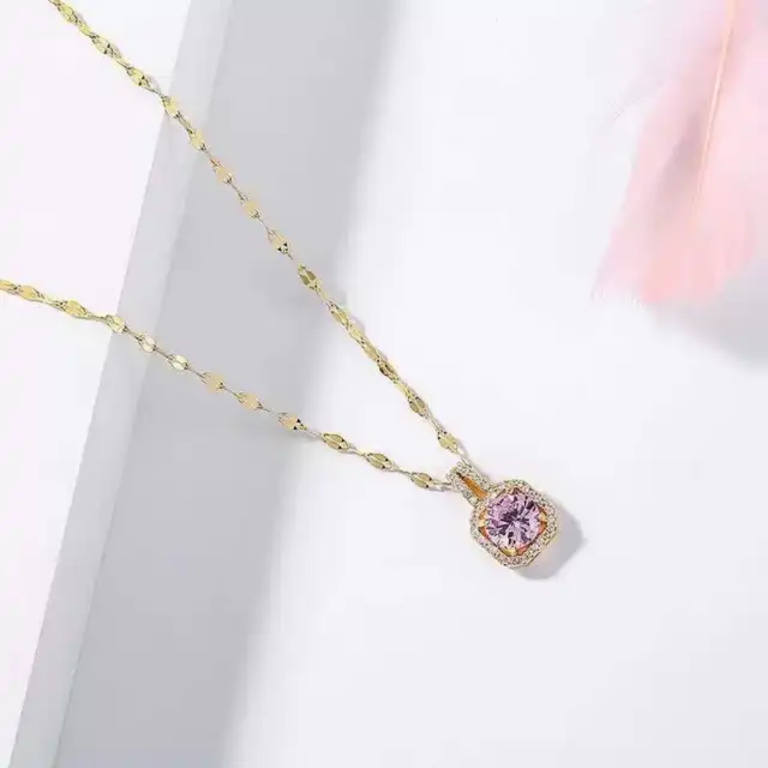 Best Gift To My Bestie I Connected By Heart I Sweet Pink Necklace