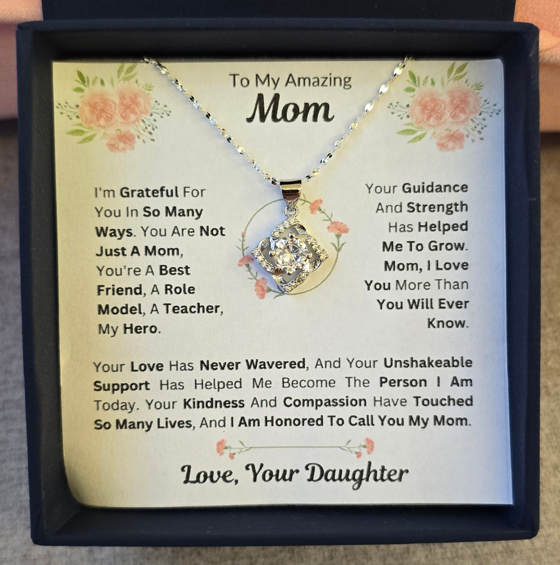 Best Gift To My Mom I Not Just A Mom I From Daughter I Elegant Love Necklace