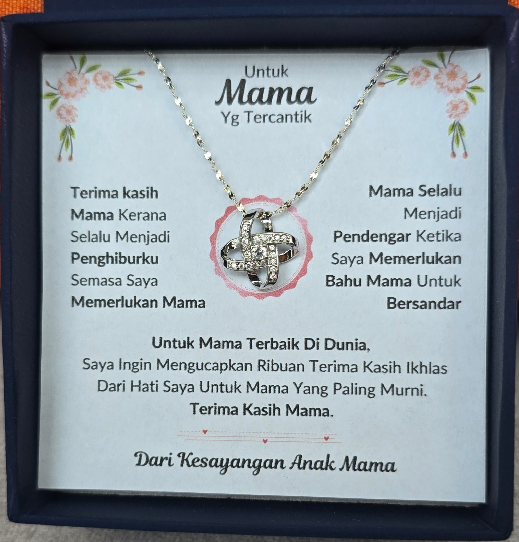Hadiah Terbaik Untuk Mama Terbaik Di Dunia I Love Knot Necklace