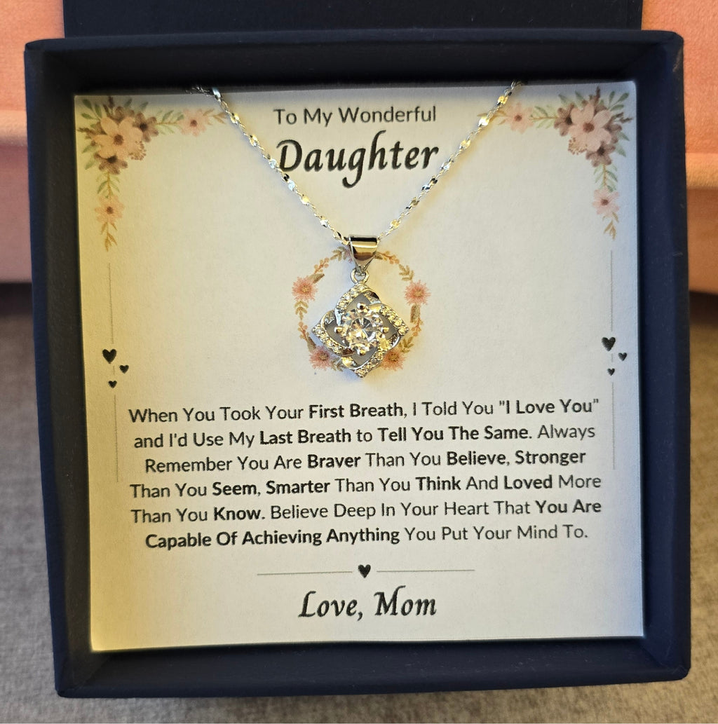 Best Gift To My Daughter I Always Love You I From Mom I Elegant Love Necklace