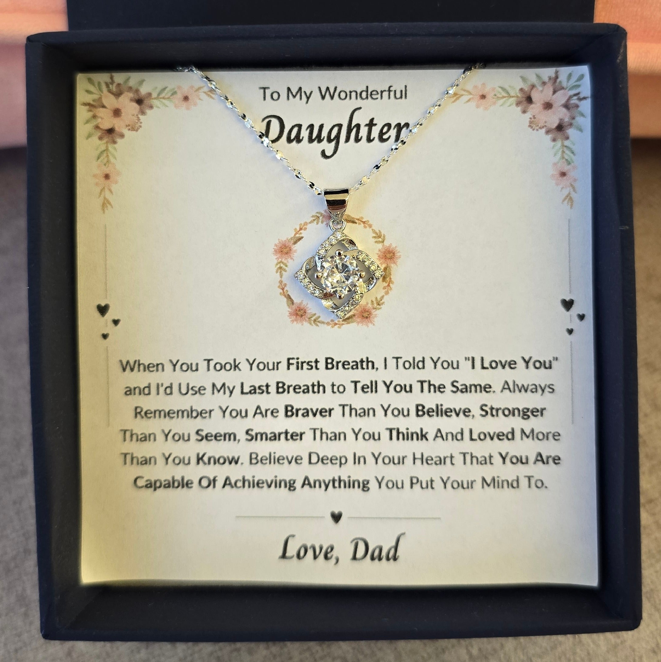 Best Gift To My Daughter I Always Love You I From Dad I Elegant Love Necklace