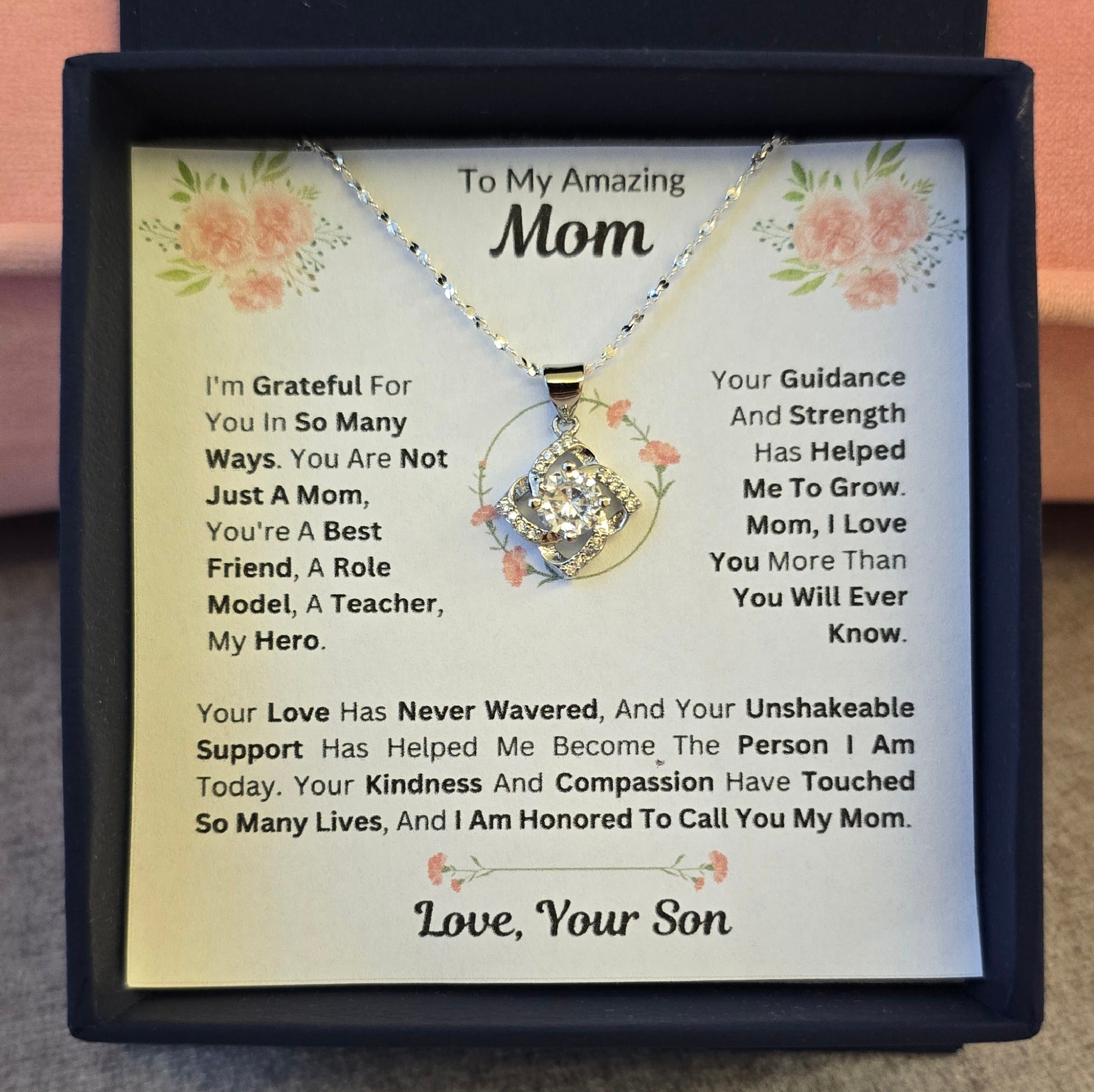 Best Gift To My Mom I Not Just A Mom I From Son I Elegant Love Necklace