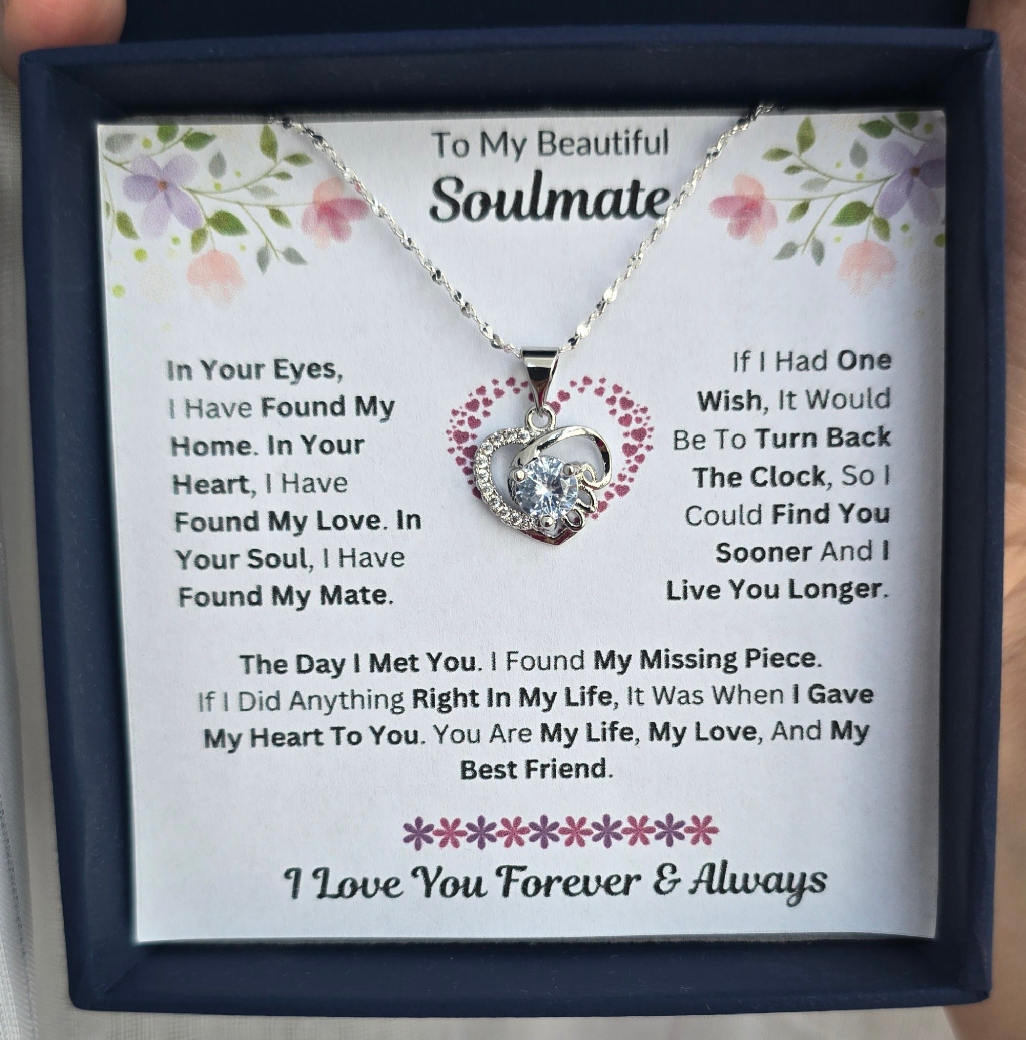 Best Gift To My Soulmate I Found My Missing Piece I Love Heart Necklace