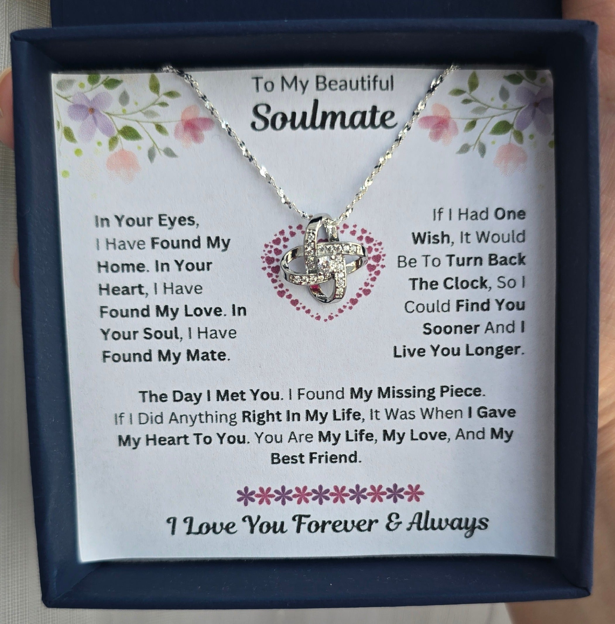 Best Gift To My Soulmate I Found My Missing Piece  I Love Knot Necklace