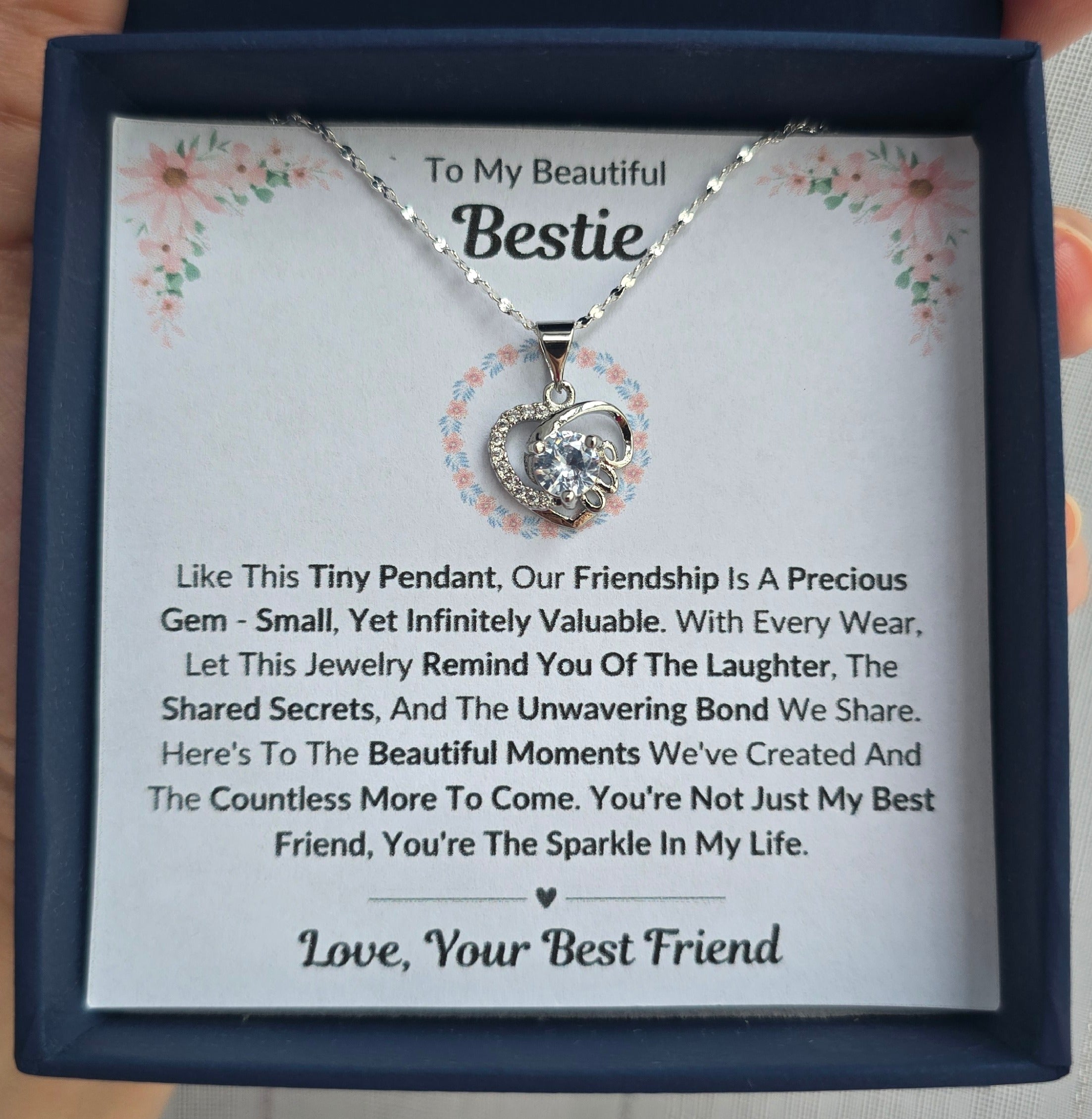 Best Gift To My Bestie I Not Just Best Friend I Love Heart Necklace