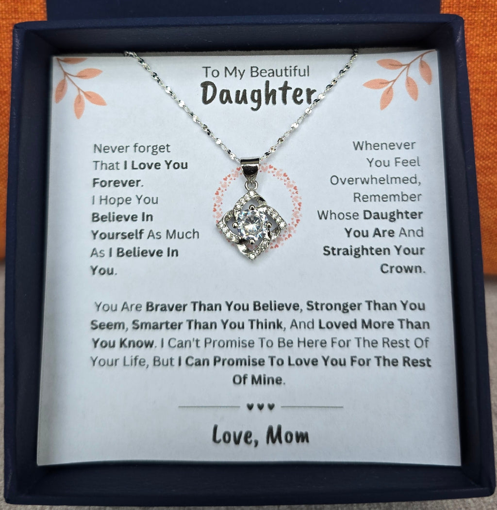 Best Gift To My Daughter I Love You Forever I From Mom I Elegant Love Necklace