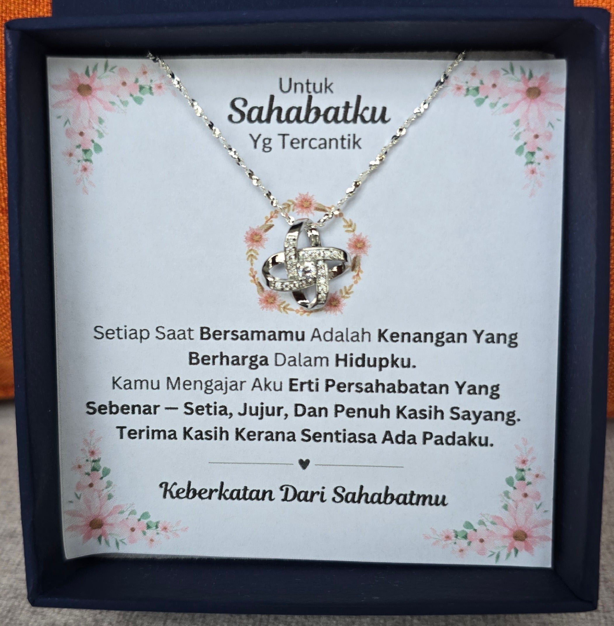 Hadiah Terbaik Untuk Sahabatku I Kenangan Yang Berharga  I Love Knot Necklace