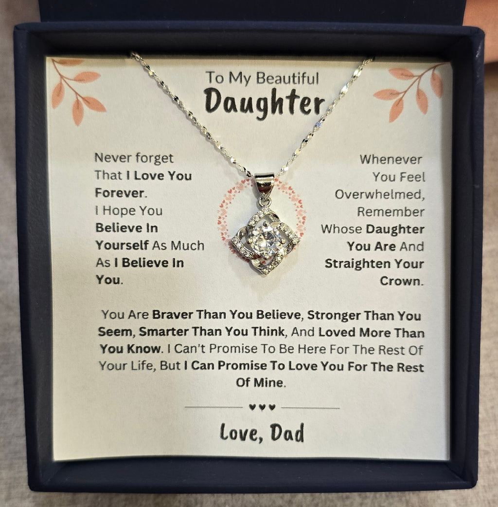 Best Gift To My Daughter I Love You Forever I From Dad I Elegant Love Necklace