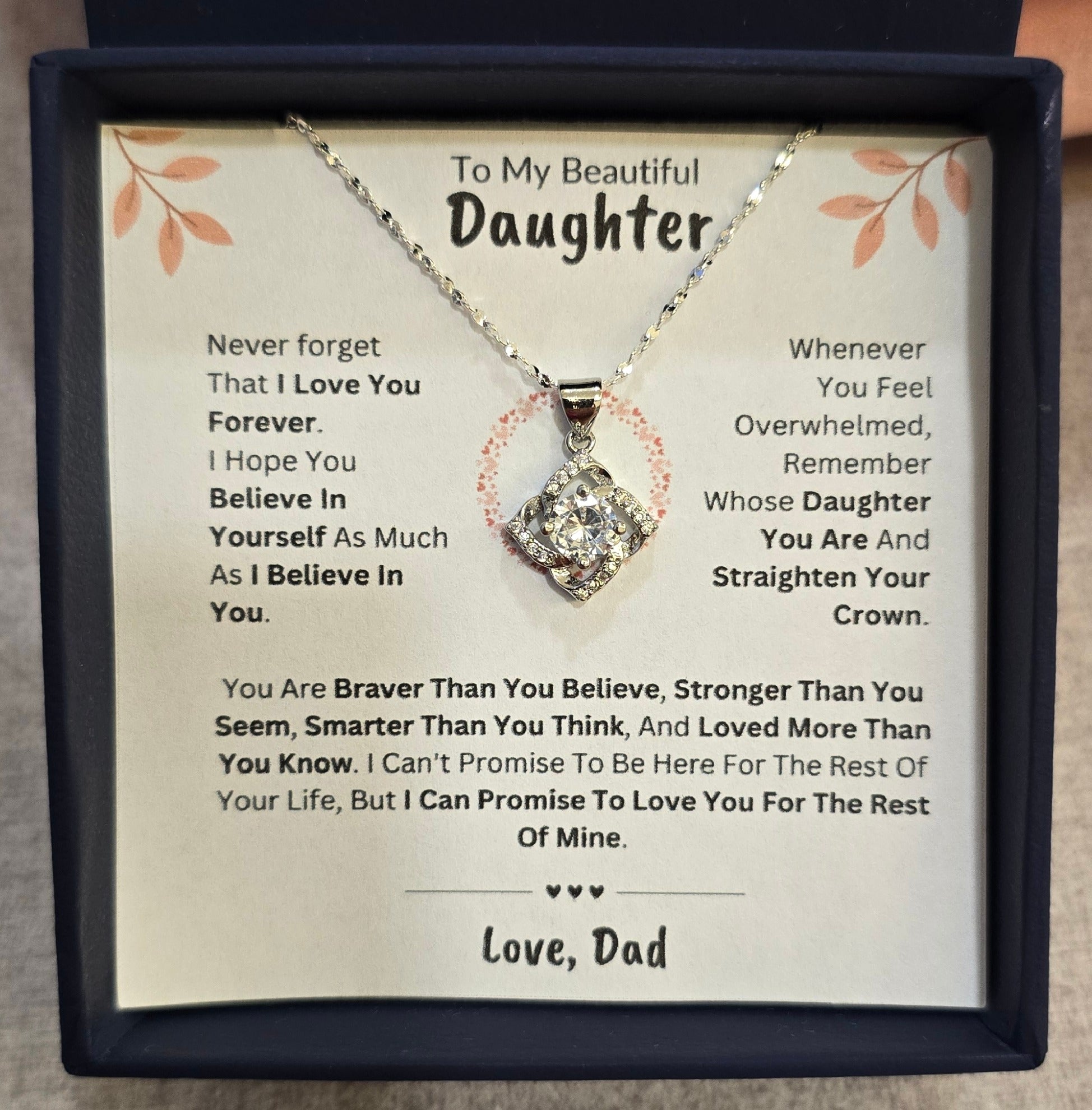 Best Gift To My Daughter I Love You Forever I From Dad I Elegant Love Necklace