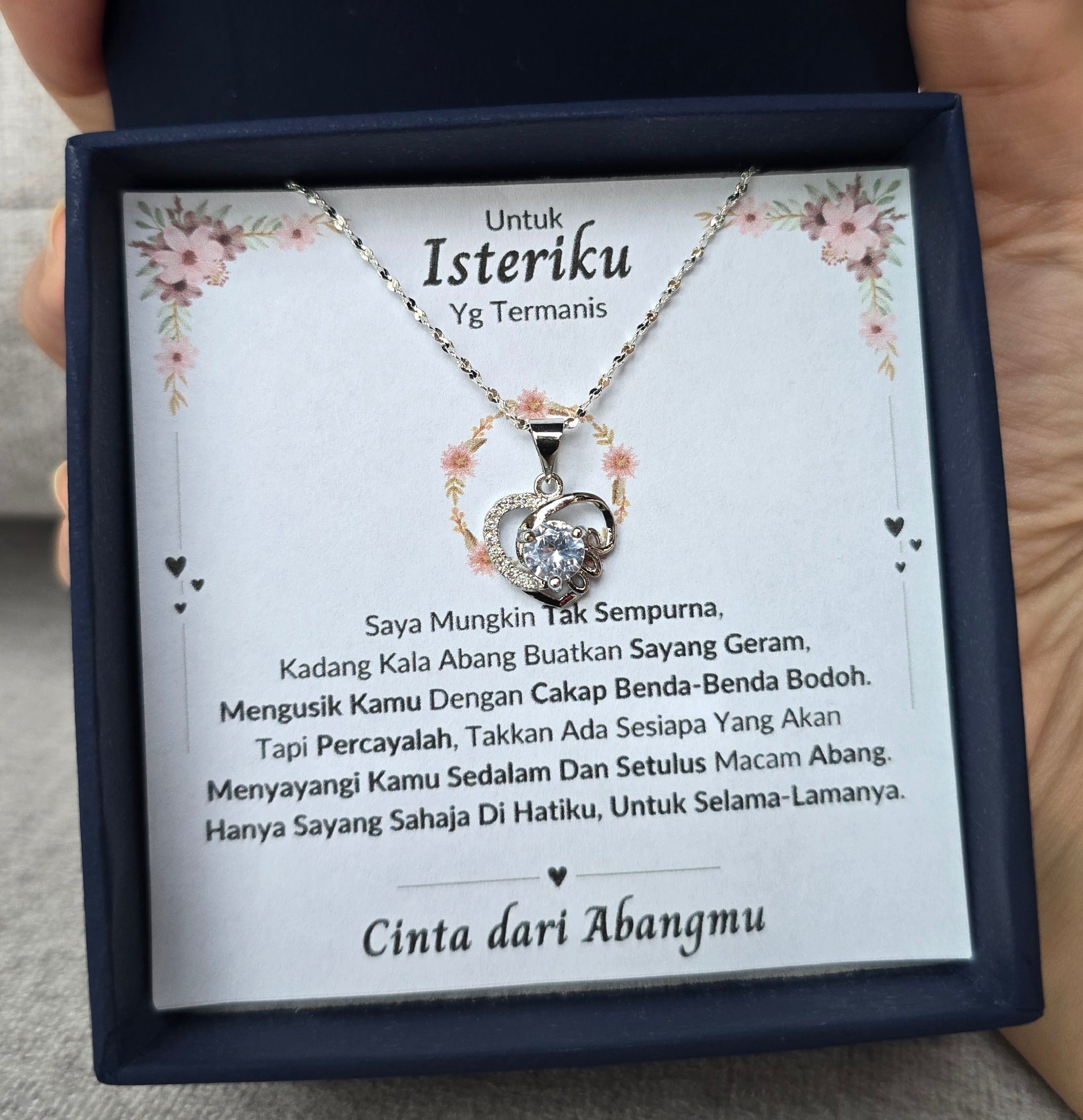 Hadiah Terbaik Untuk Isteriku I Sayang Selama-lamanya I Love Heart Necklace