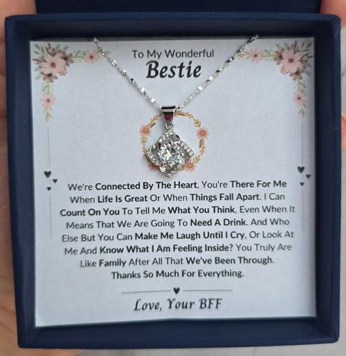 Best Gift To My Bestie I Connected By Heart I Elegant Love Necklace