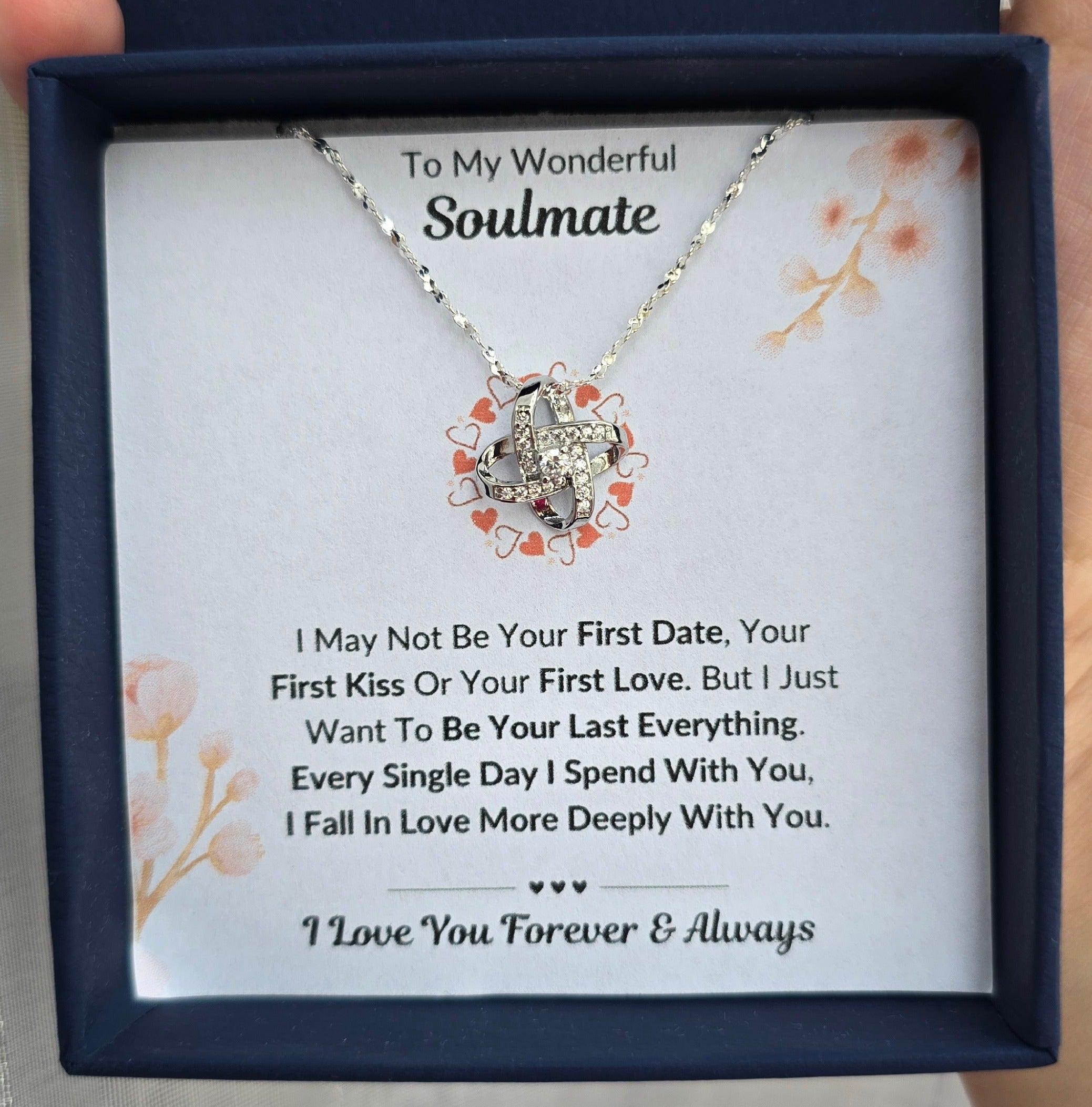 Best Gift To My Soulmate I Be Your Last Everything  I Love Knot Necklace