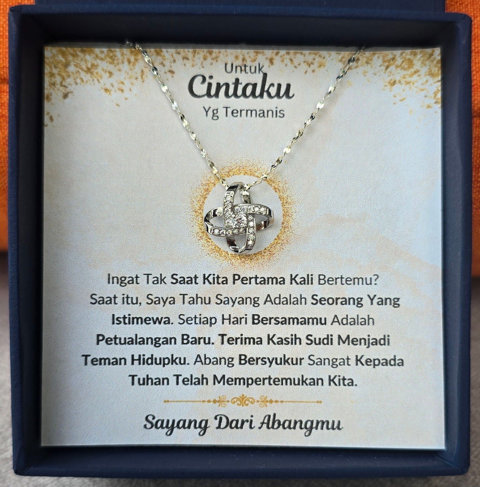 Hadiah Terbaik Untuk Cintaku I Seorang Yang Istimewa I Love Knot Necklace