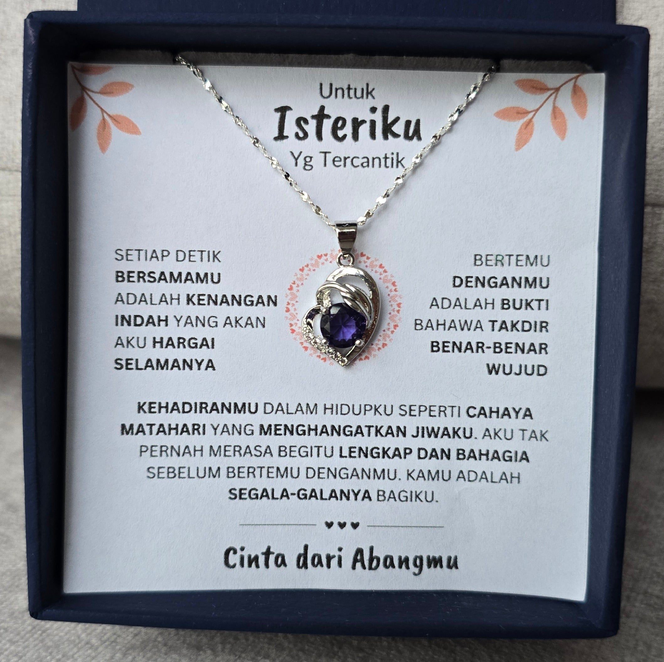 Hadiah Terbaik Untuk Isteriku I Lengkap dan Bahagia I Purple Love Necklace