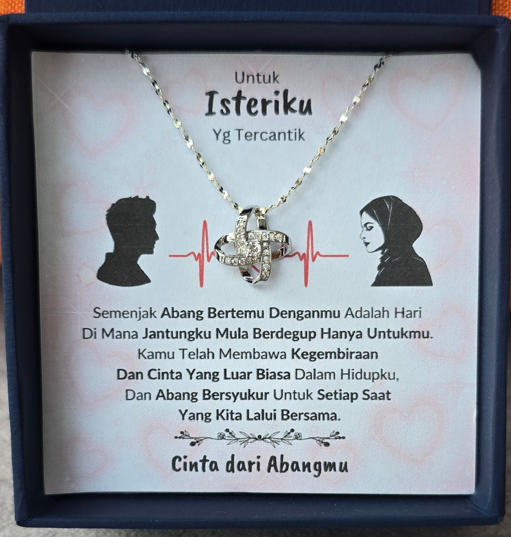 Hadiah Terbaik Untuk Isteriku I Cinta Yang Luar Biasa I Love Knot Necklace