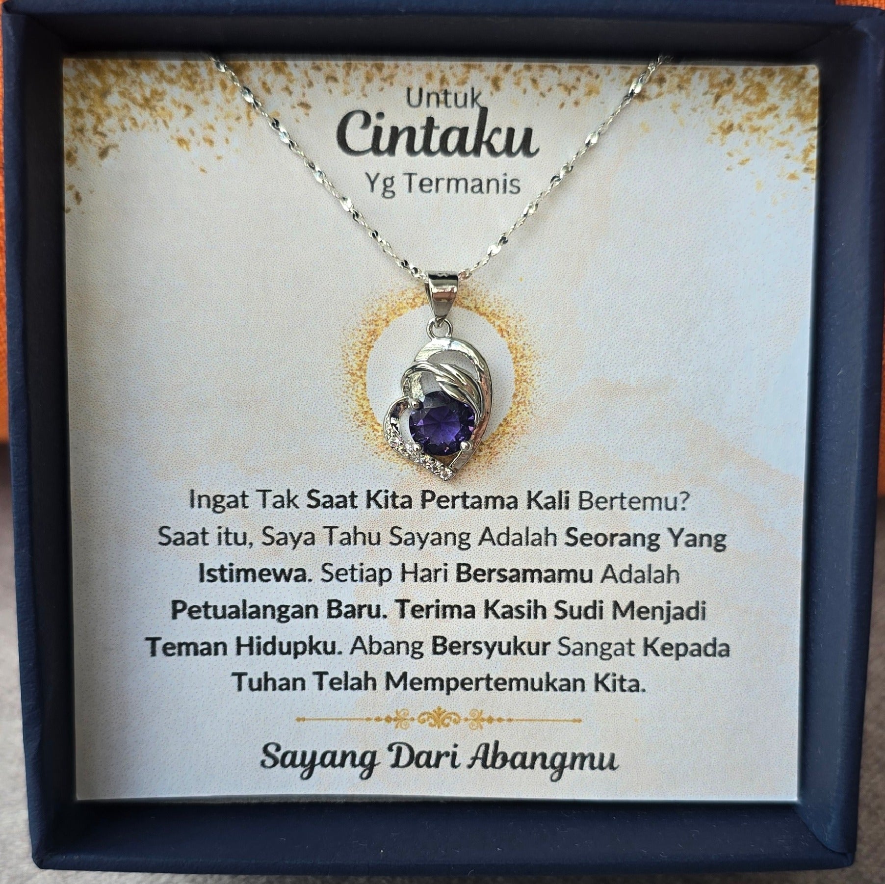 Hadiah Terbaik Untuk Cintaku I Seorang Yang Istimewa I Purple Love Necklace
