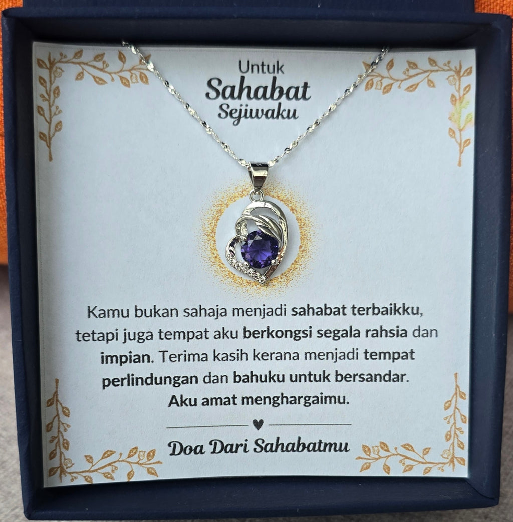 Hadiah Terbaik Untuk Sahabat Sejiwaku I Kongsi Rahsia Dan Impian I Purple Love Necklace