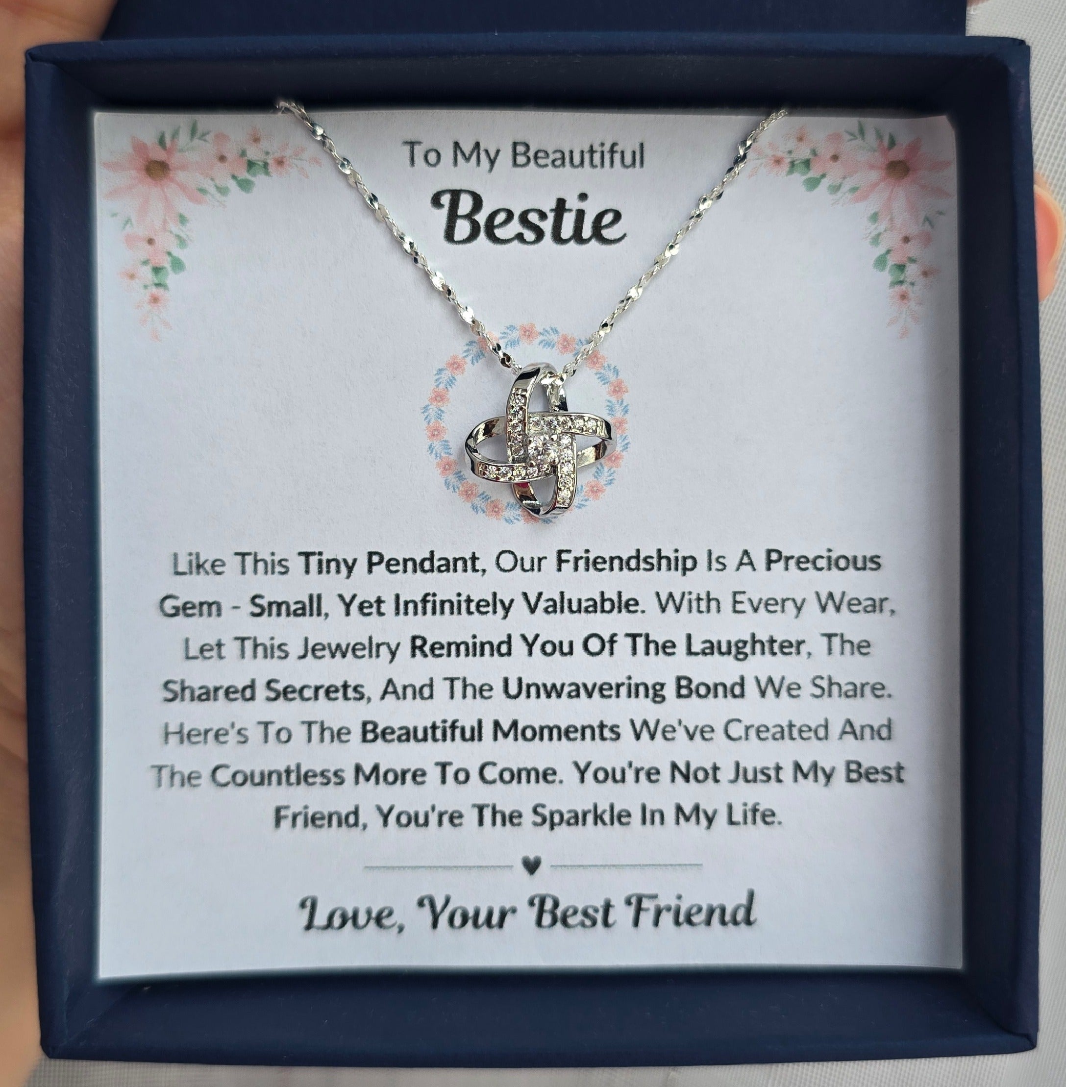 Best Gift To My Bestie I Not Just Best Friend  I Love Knot Necklace