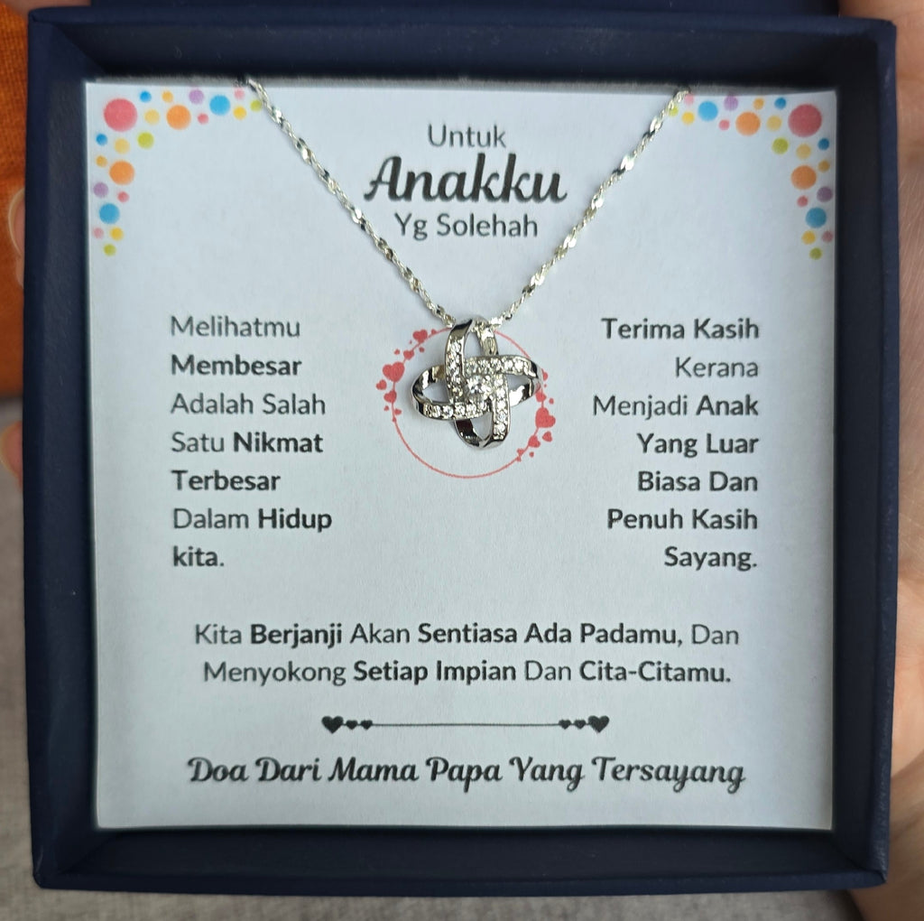 Hadiah Terbaik Untuk Anakku I Sentiasa Ada Padamu I Dari MamaPapa I Love Knot Necklace
