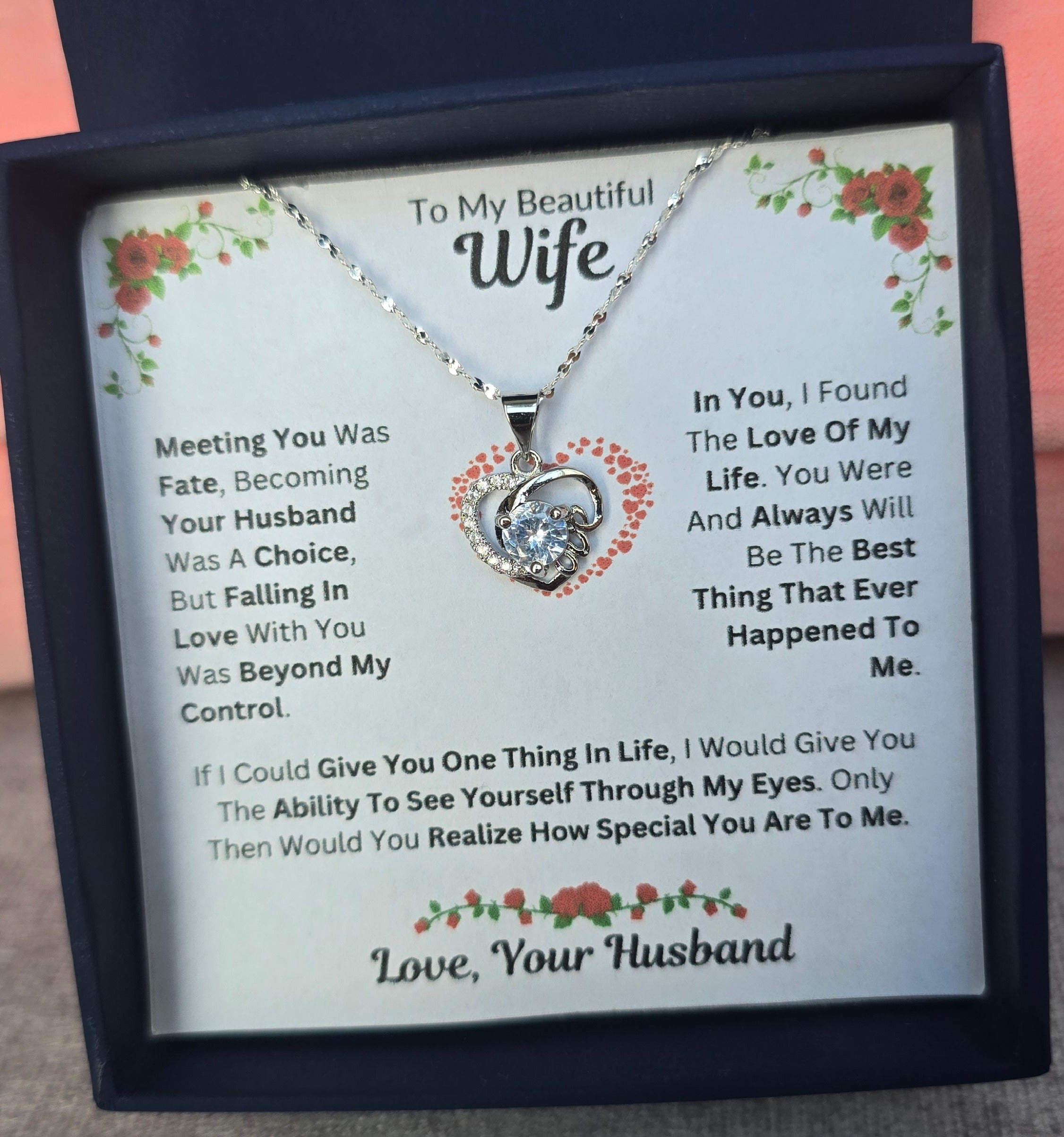 Best Gift To My Wife I Meeting You Was Fate I Love Heart Necklace