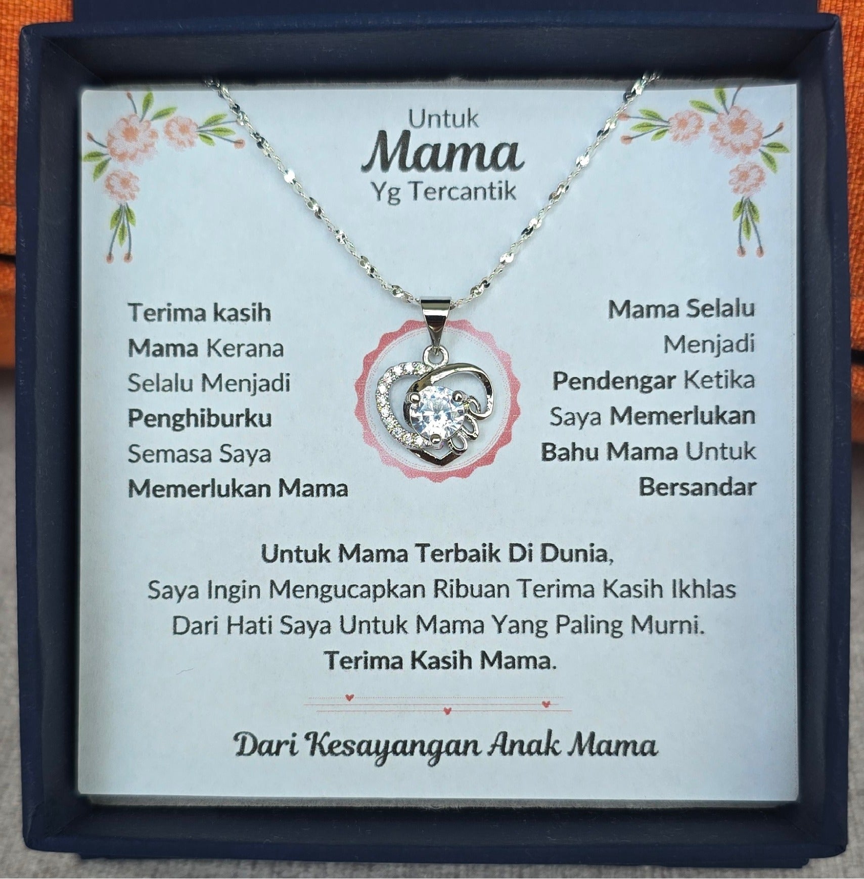 Hadiah Terbaik Untuk Mama Terbaik Di Dunia I Love Heart Necklace