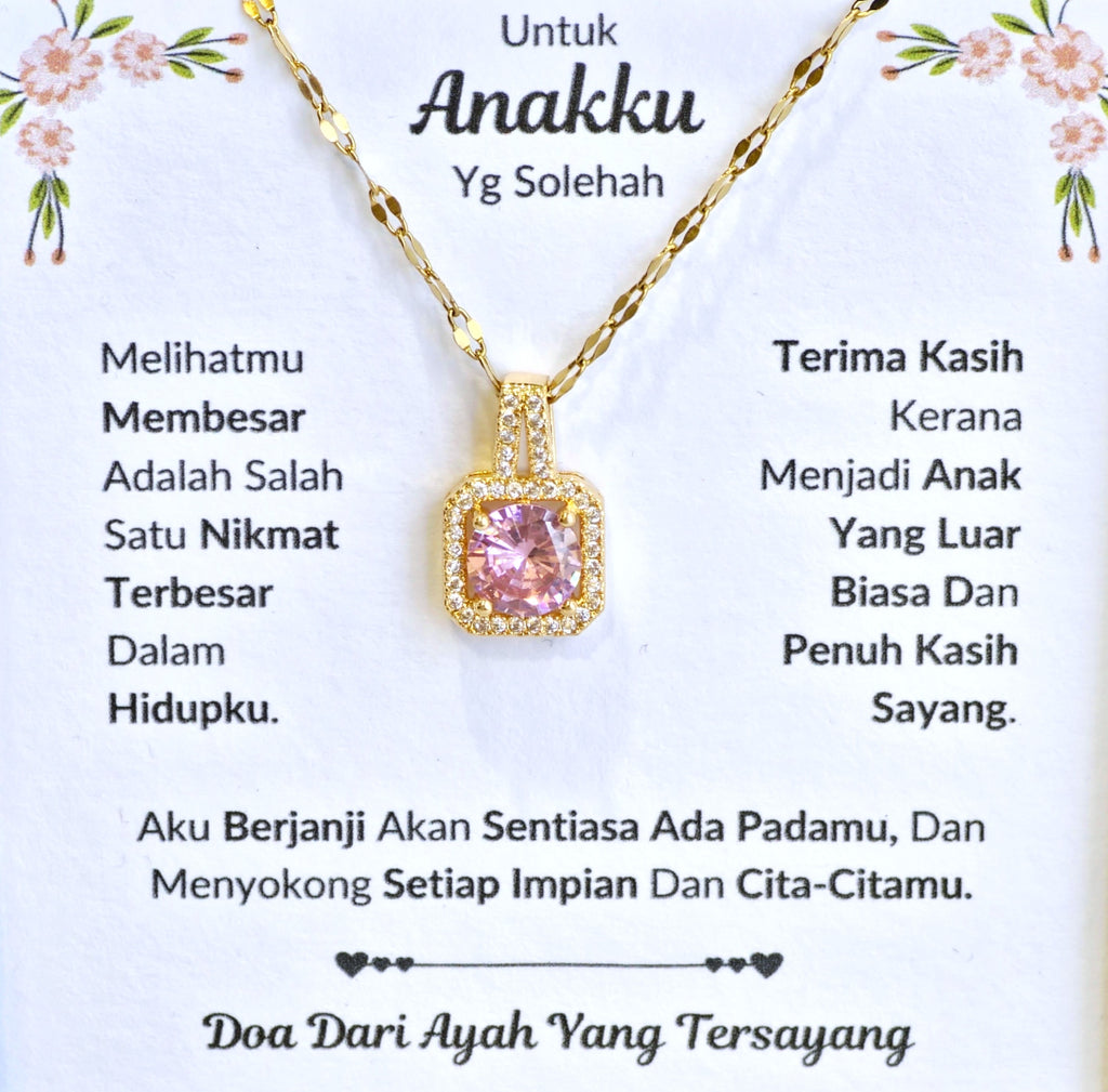 Hadiah Terbaik Untuk Anakku I Sentiasa Ada Padamu I Dari Ayah I Sweet Pink Necklace