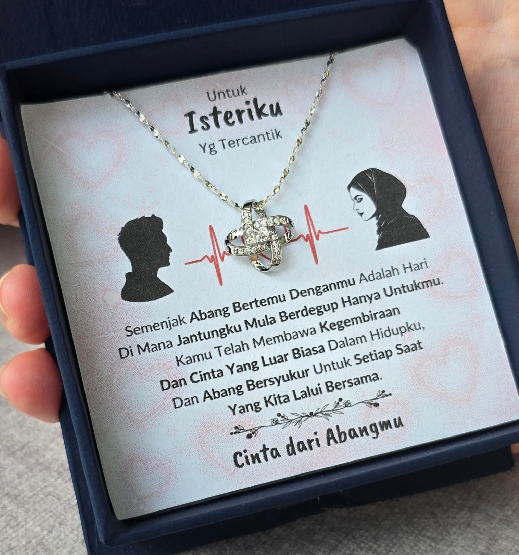 Hadiah Terbaik Untuk Isteriku I Cinta Yang Luar Biasa I Love Knot Necklace