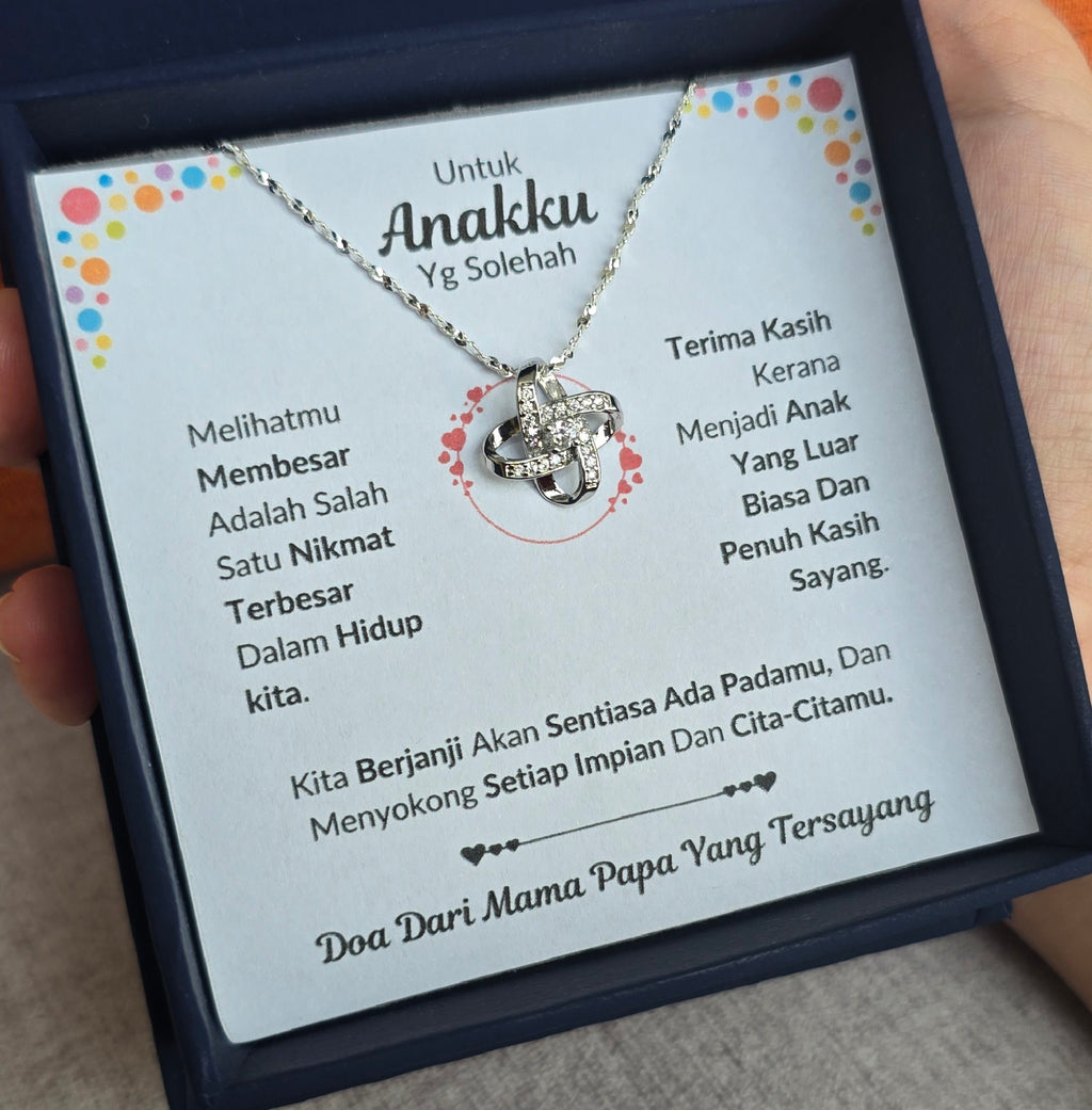 Hadiah Terbaik Untuk Anakku I Sentiasa Ada Padamu I Dari MamaPapa I Love Knot Necklace