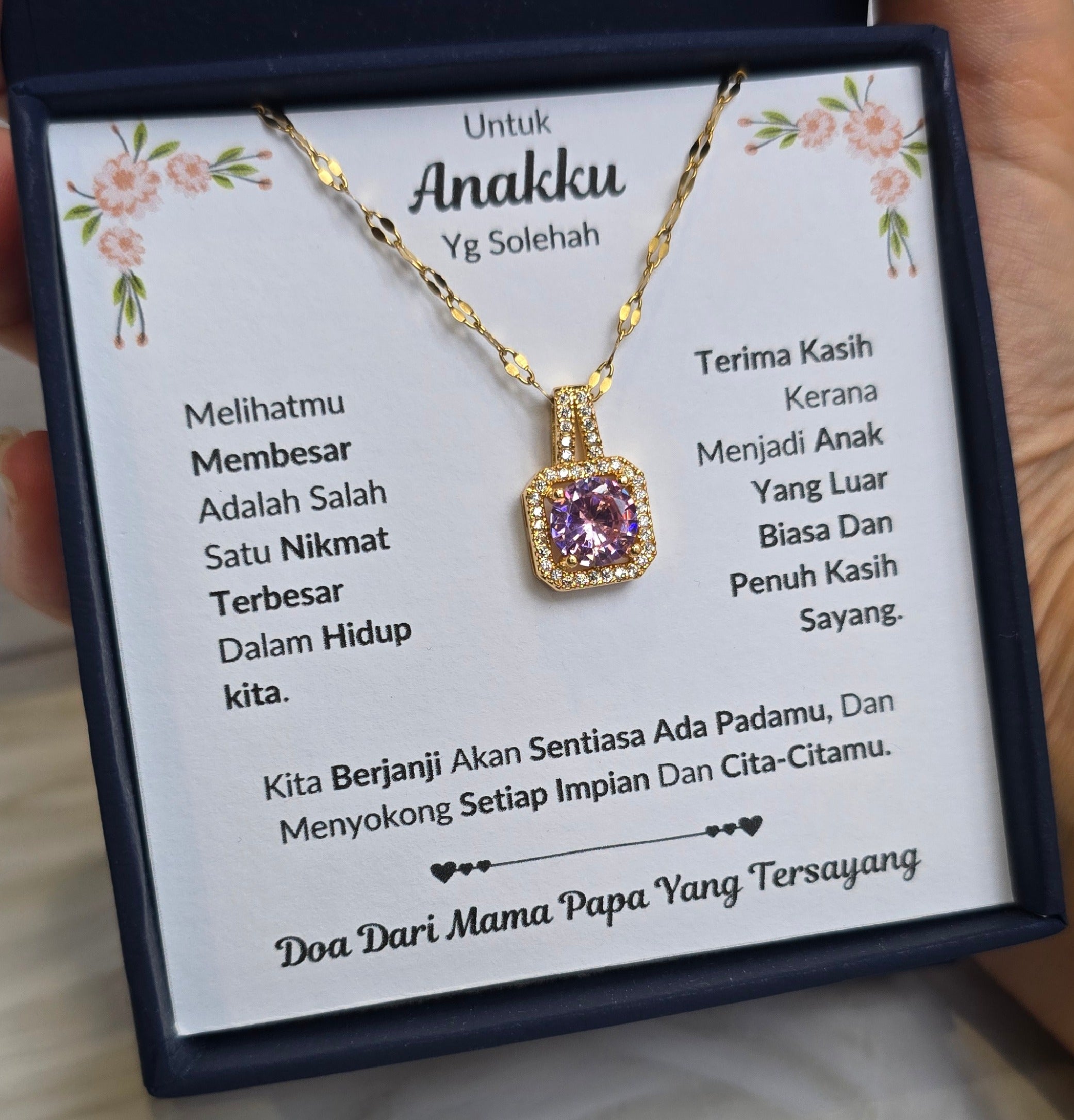 Hadiah Terbaik Untuk Anakku I Sentiasa Ada Padamu I Dari MamaPapa I Sweet Pink Necklace