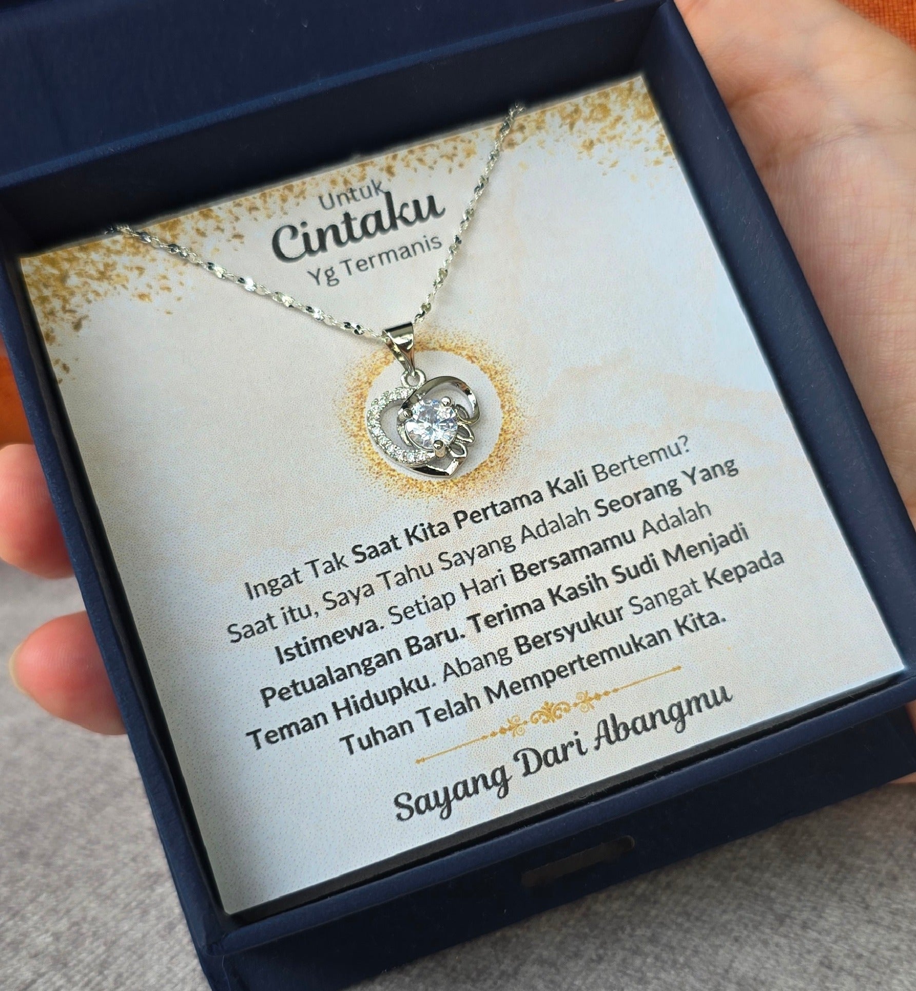 Hadiah Terbaik Untuk Cintaku I Seorang Yang Istimewa I Love Heart Necklace