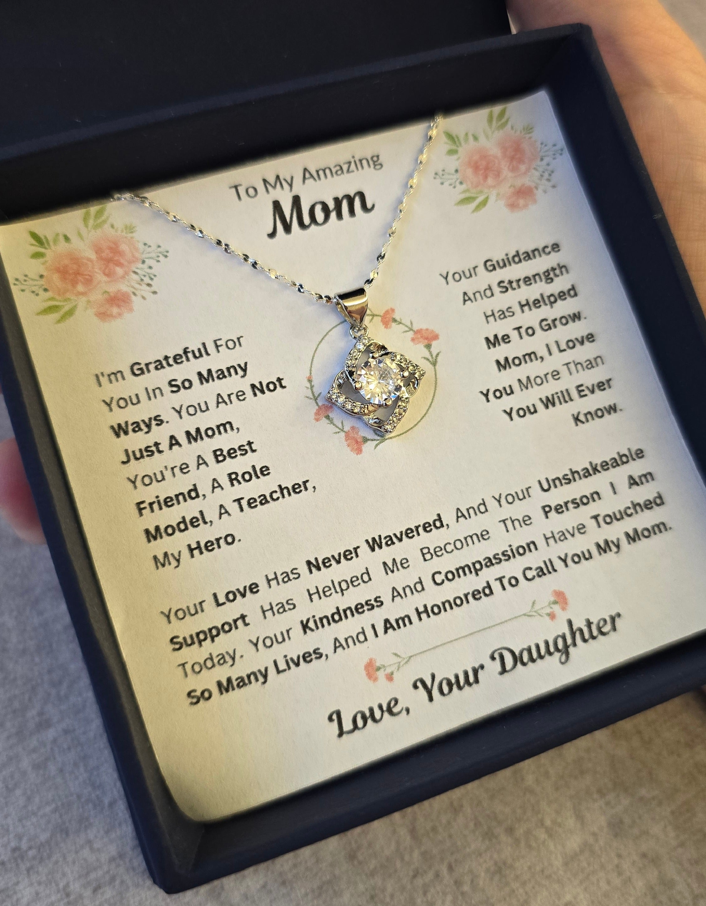 Best Gift To My Mom I Not Just A Mom I From Daughter I Elegant Love Necklace