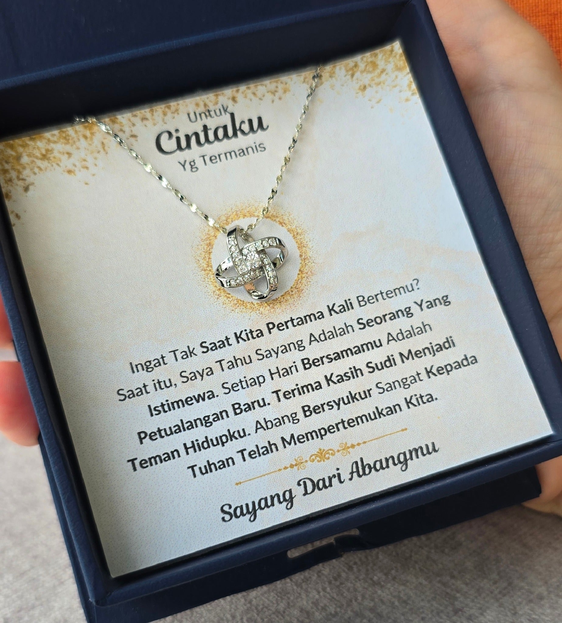 Hadiah Terbaik Untuk Cintaku I Seorang Yang Istimewa I Love Knot Necklace