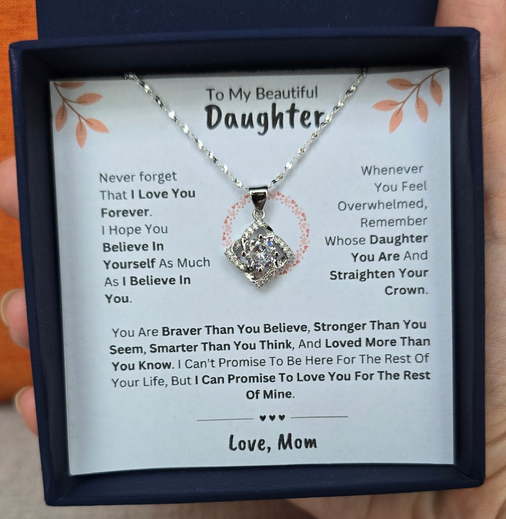 Best Gift To My Daughter I Love You Forever I From Mom I Elegant Love Necklace