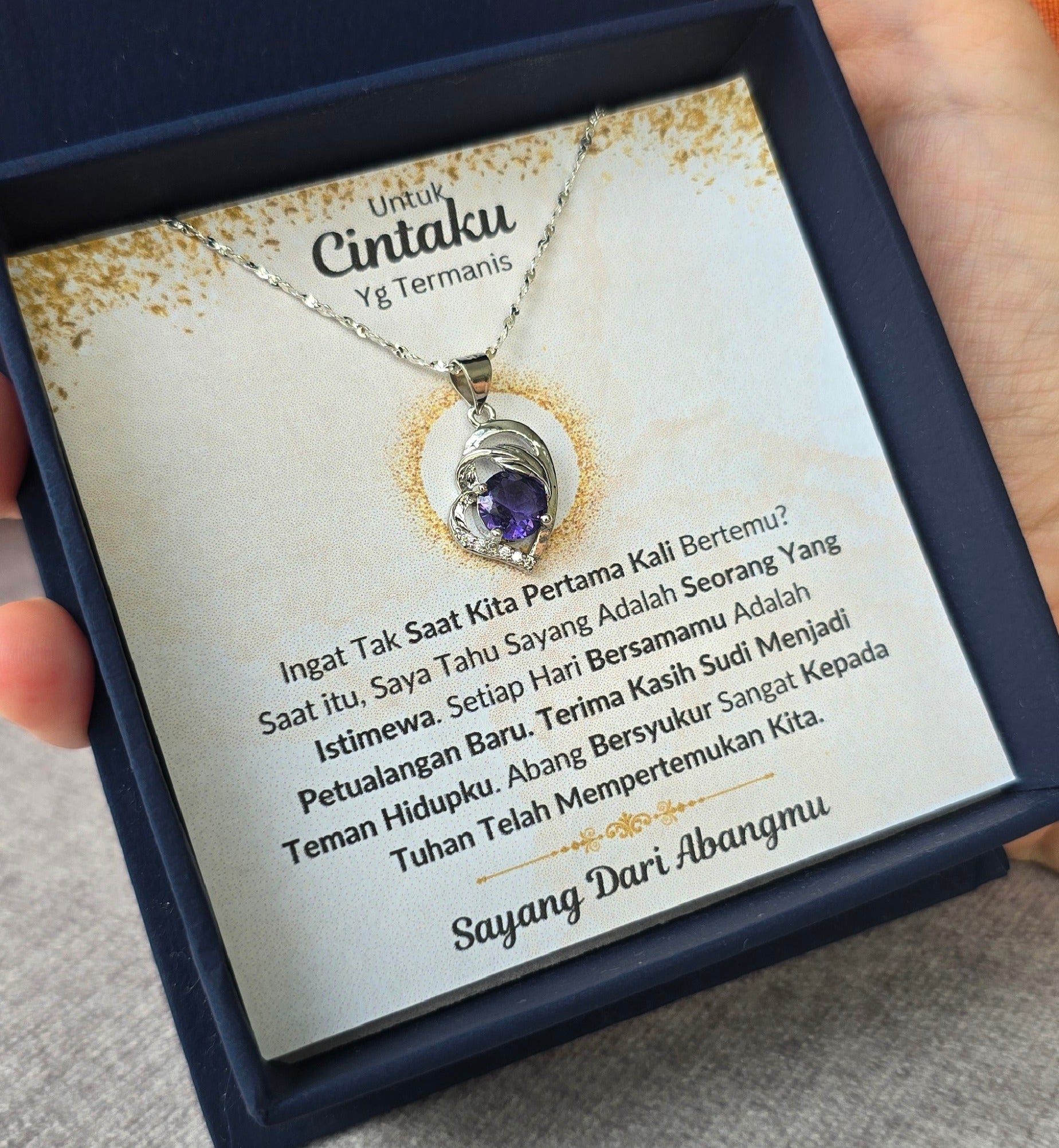Hadiah Terbaik Untuk Cintaku I Seorang Yang Istimewa I Purple Love Necklace