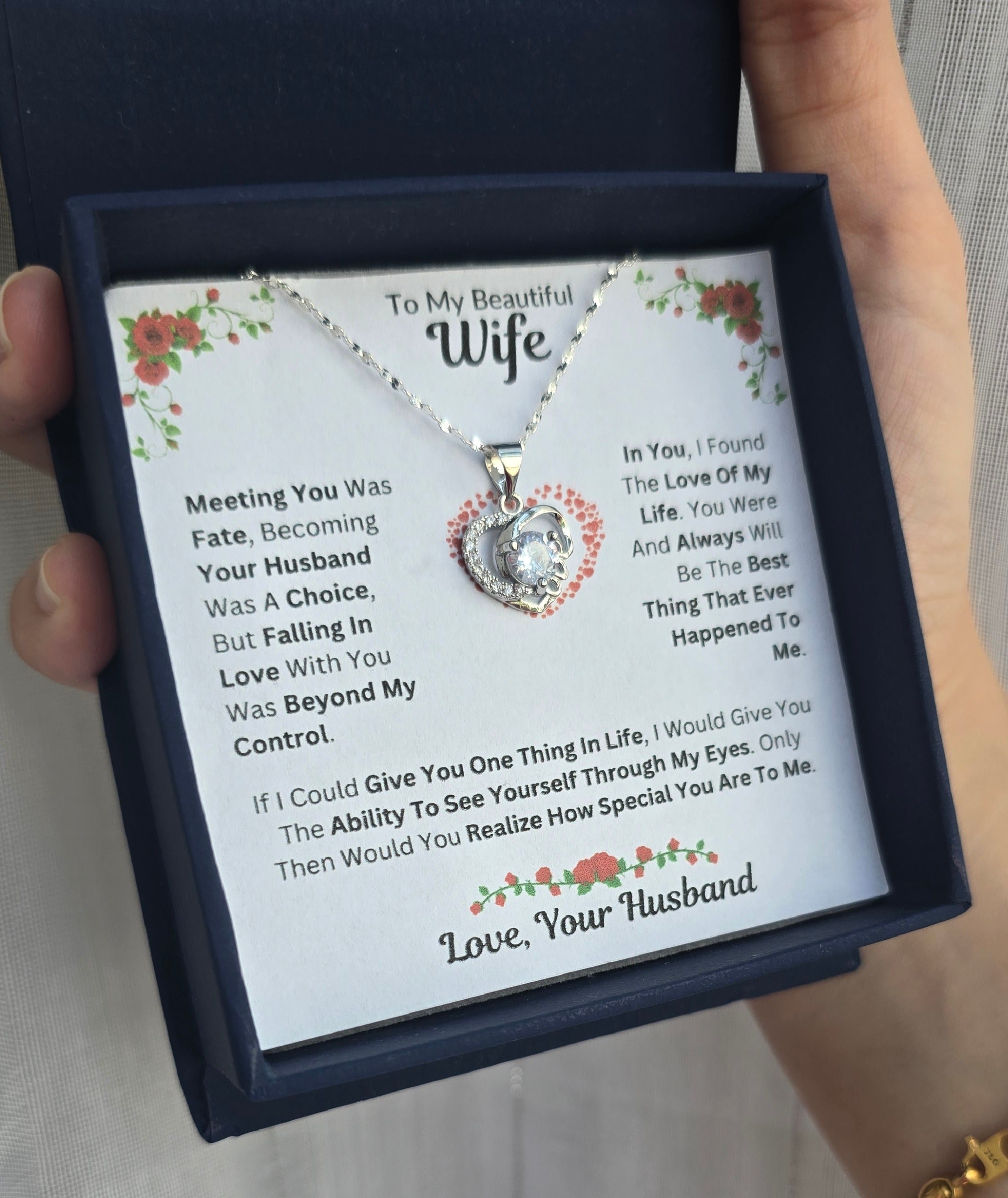 Best Gift To My Wife I Meeting You Was Fate I Love Heart Necklace