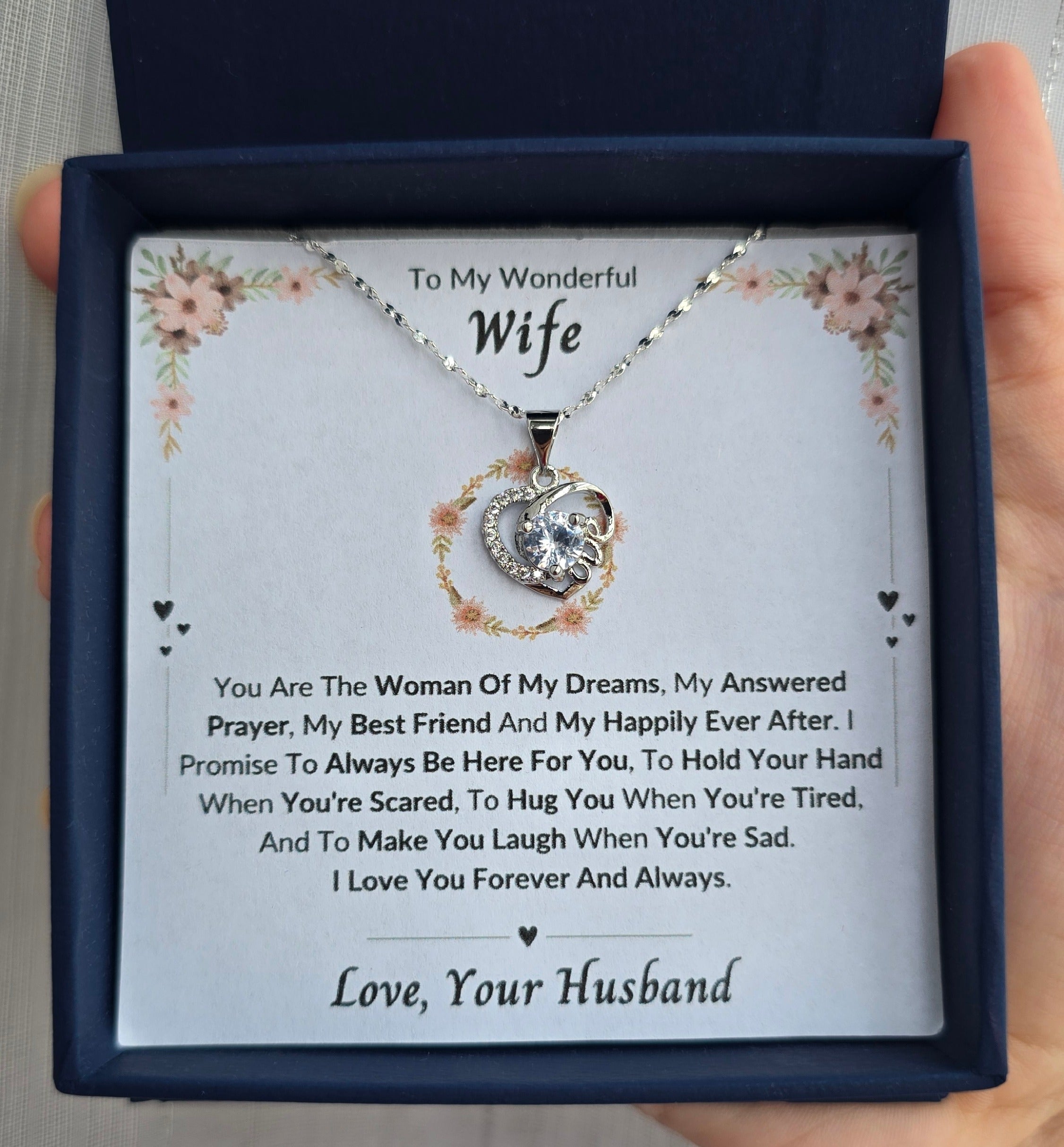 Best Gift To My Wife I Woman Of My Dreams I Love Heart Necklace