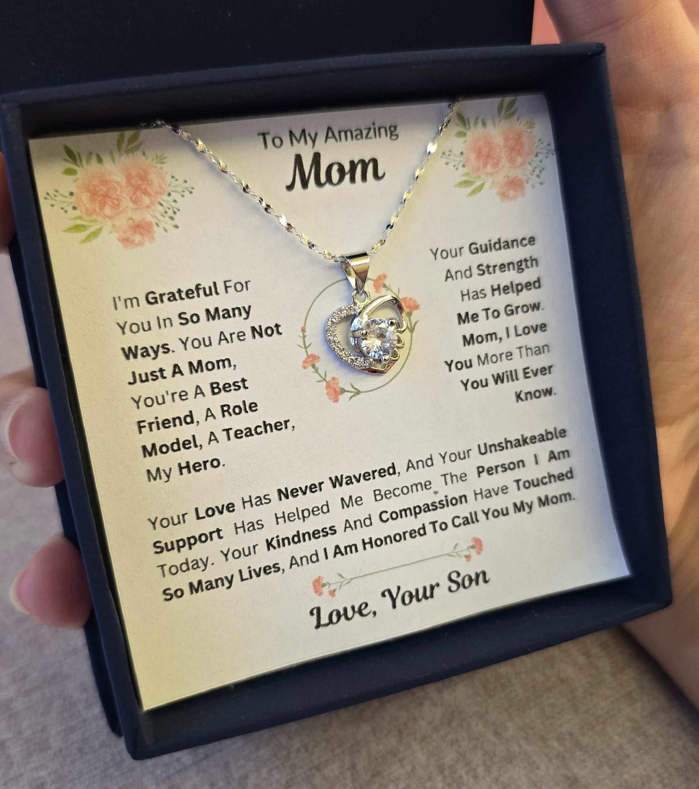 Best Gift To My Mom I Not Just A Mom I From Son I Love Heart Necklace