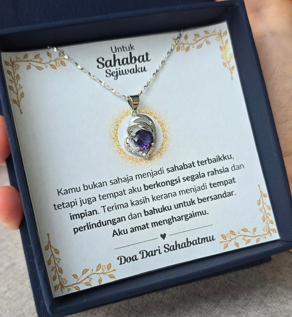 Hadiah Terbaik Untuk Sahabat Sejiwaku I Kongsi Rahsia Dan Impian I Purple Love Necklace