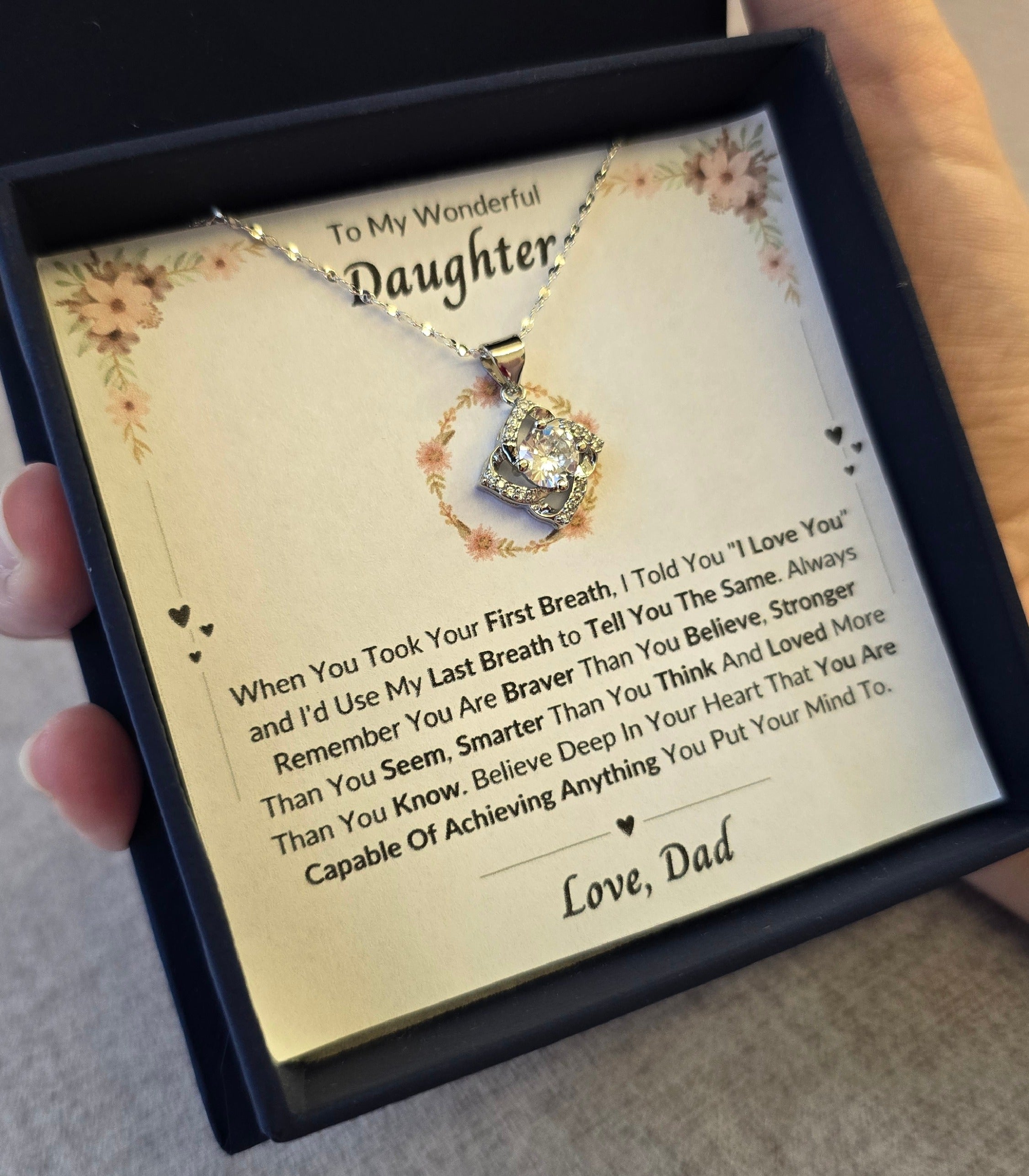 Best Gift To My Daughter I Always Love You I From Dad I Elegant Love Necklace