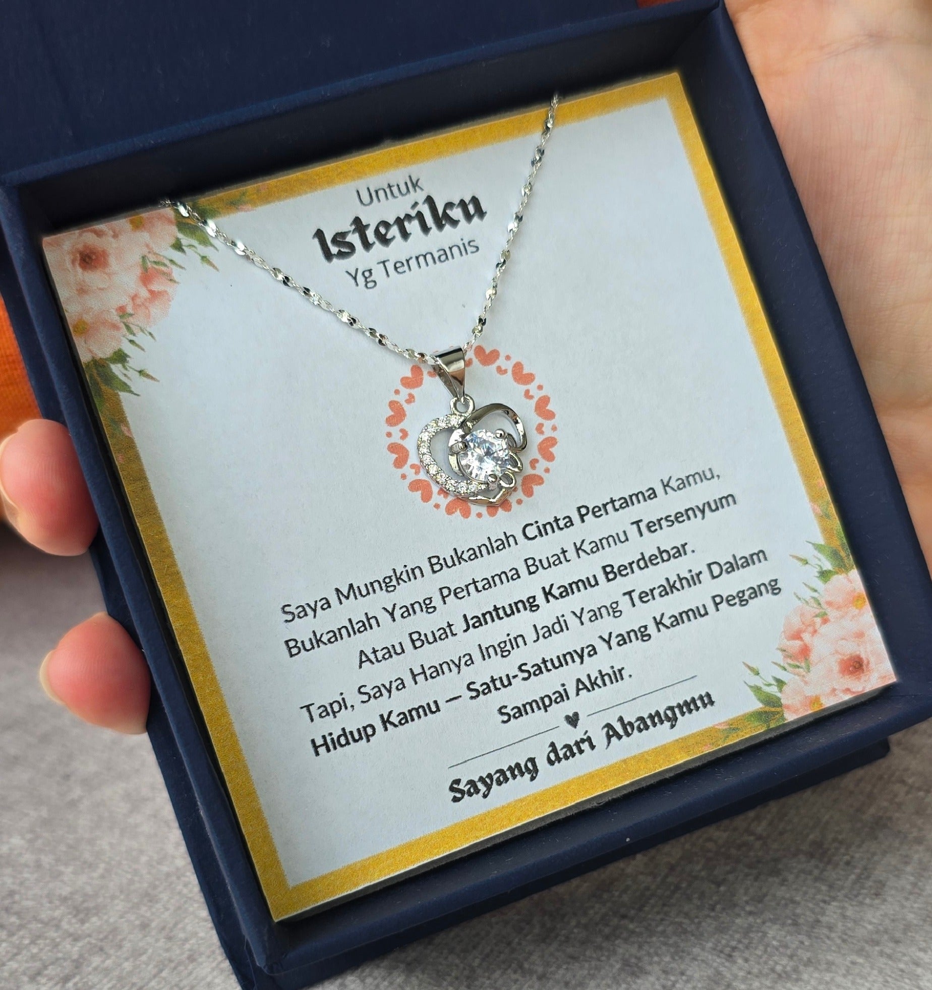 Hadiah Terbaik Untuk Isteriku I Jadi Terakhir Dalam Hidupku I Love Heart Necklace