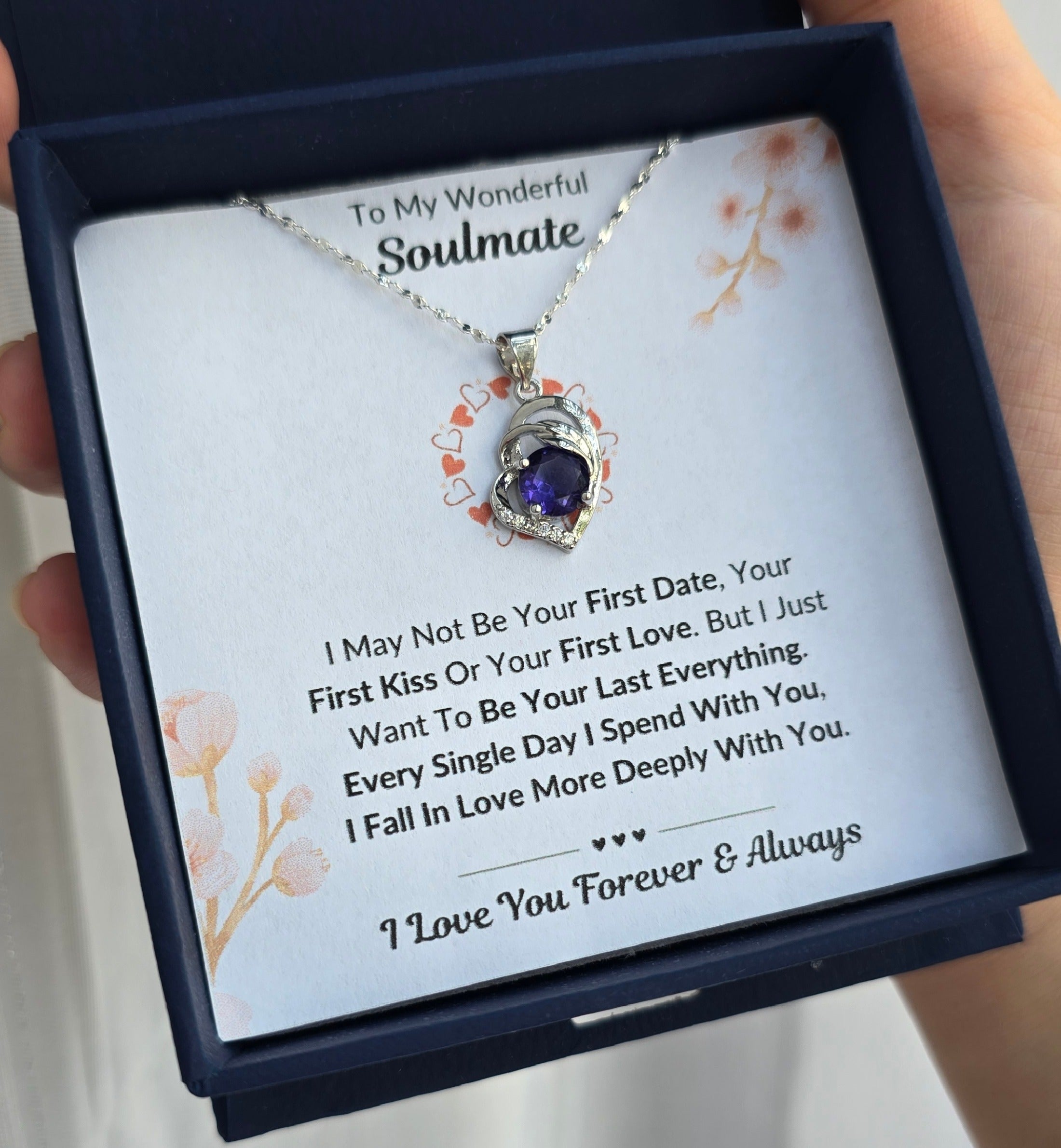 Best Gift To My Soulmate I Be Your Last Everything I Purple Love Necklace