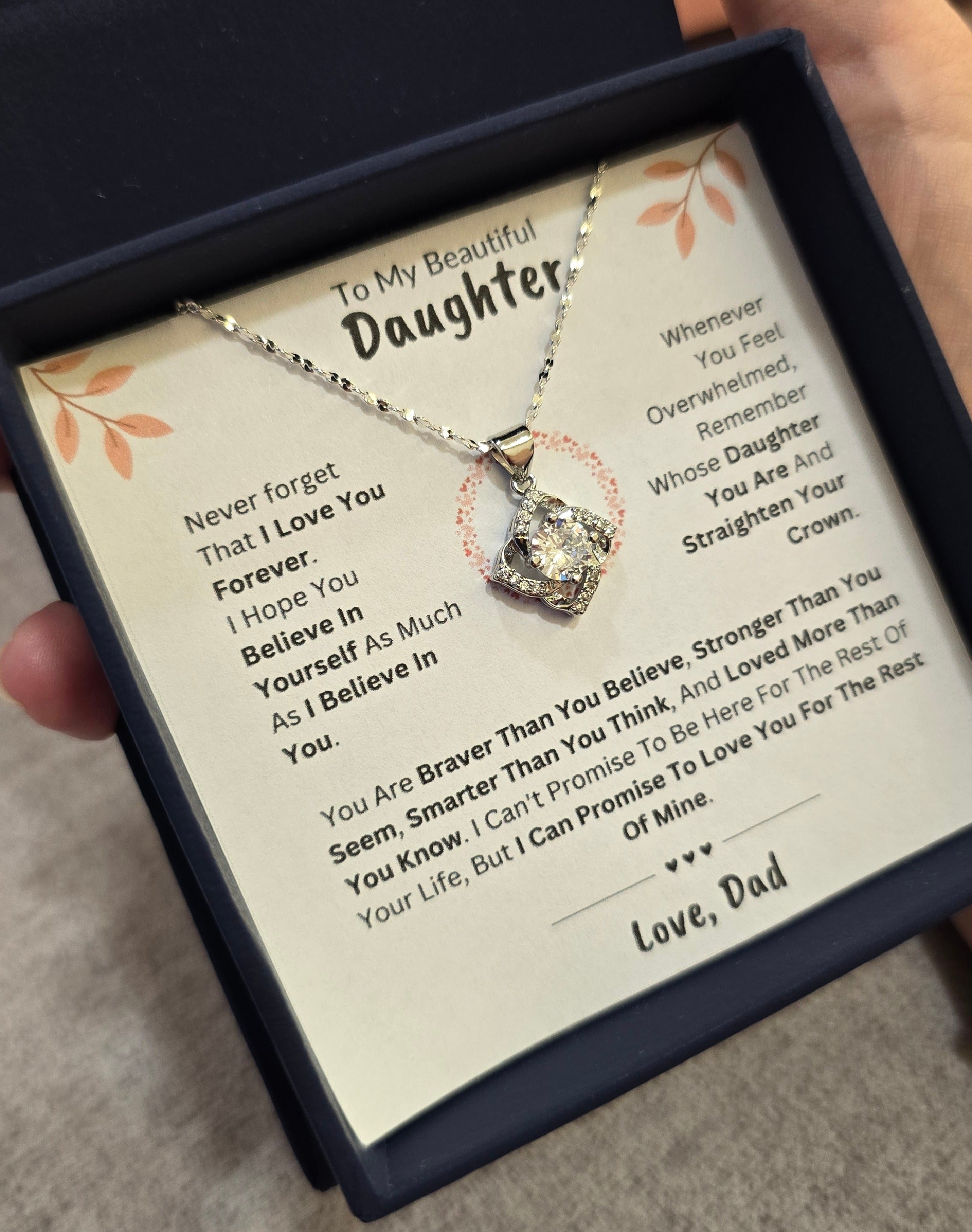 Best Gift To My Daughter I Love You Forever I From Dad I Elegant Love Necklace