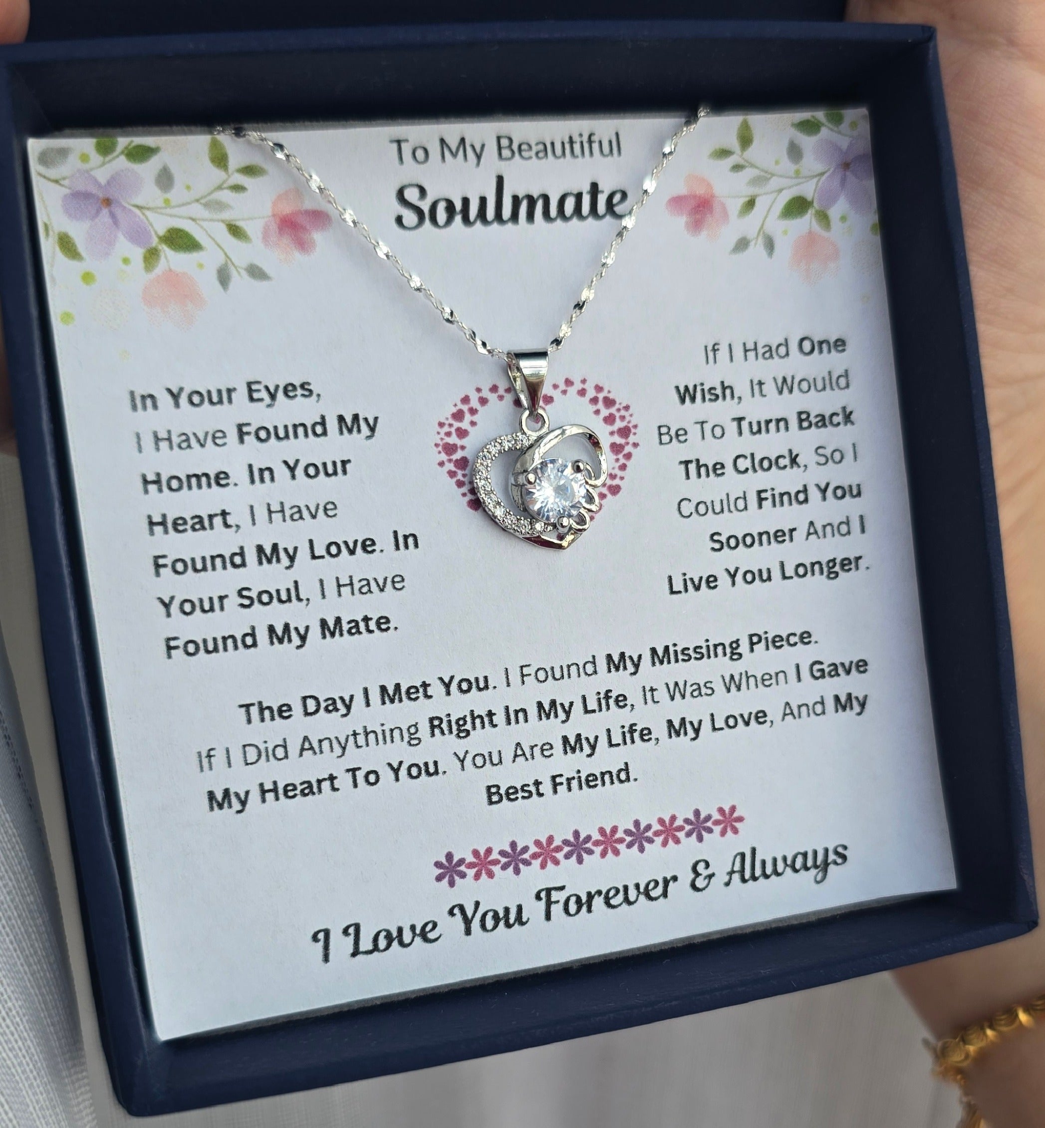 Best Gift To My Soulmate I Found My Missing Piece I Love Heart Necklace