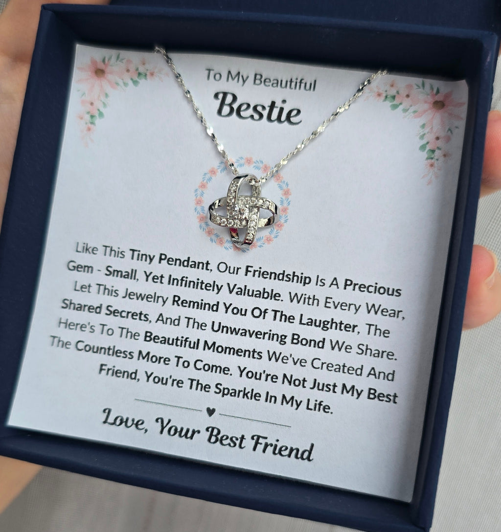 Best Gift To My Bestie I Not Just Best Friend  I Love Knot Necklace