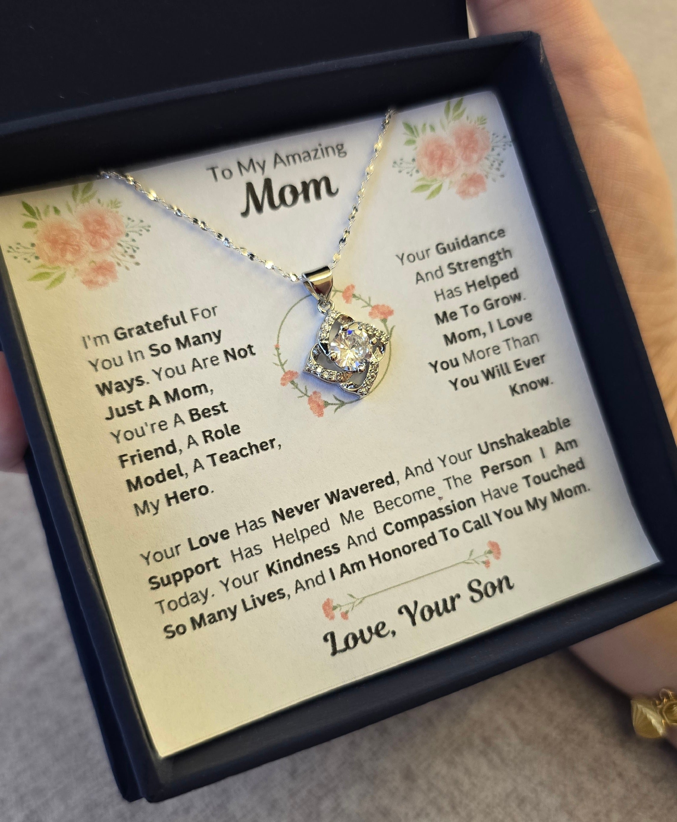 Best Gift To My Mom I Not Just A Mom I From Son I Elegant Love Necklace