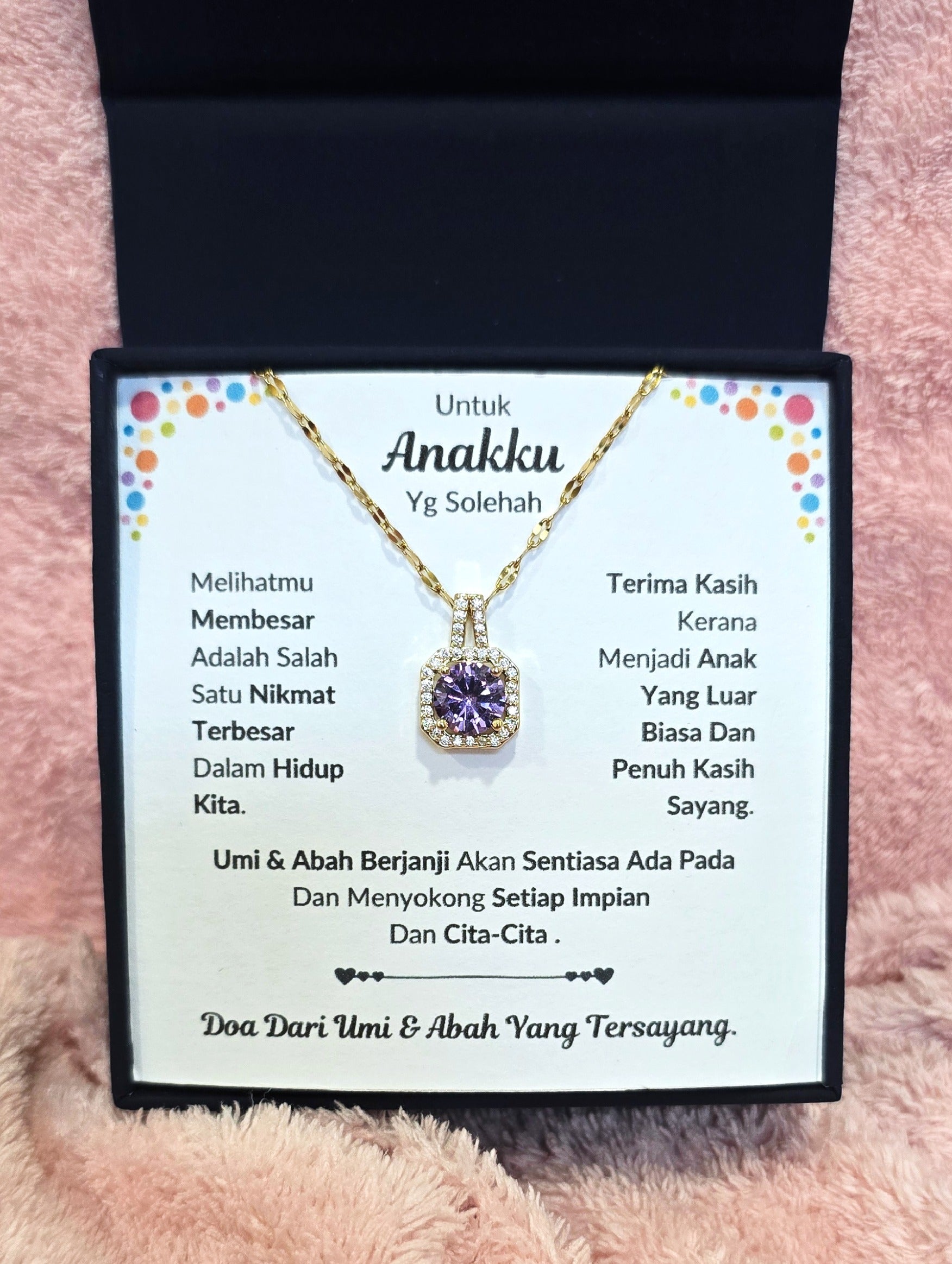 Hadiah Terbaik Untuk Anakku I Sentiasa Ada Padamu I Dari UmiAbah I Sweet Purple Necklace