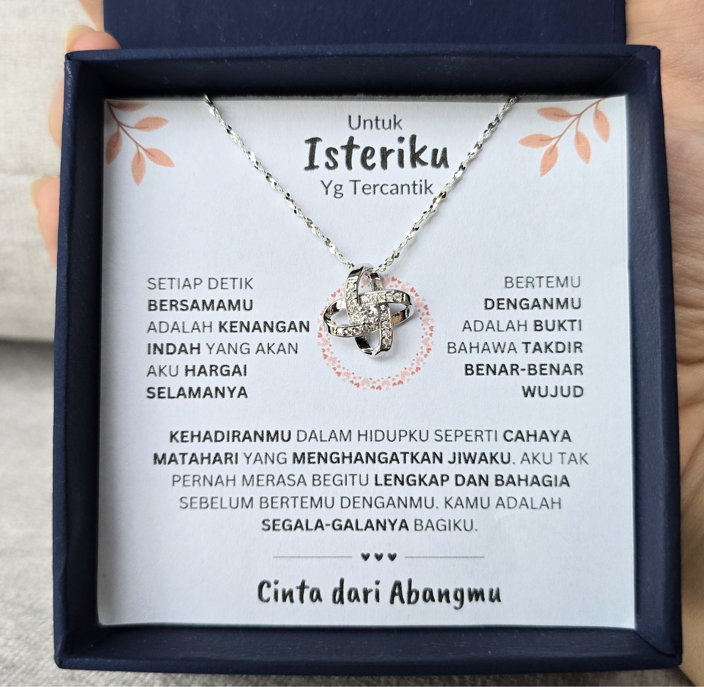Hadiah Terbaik Untuk Isteriku I Lengkap dan Bahagia I Love Knot Necklace