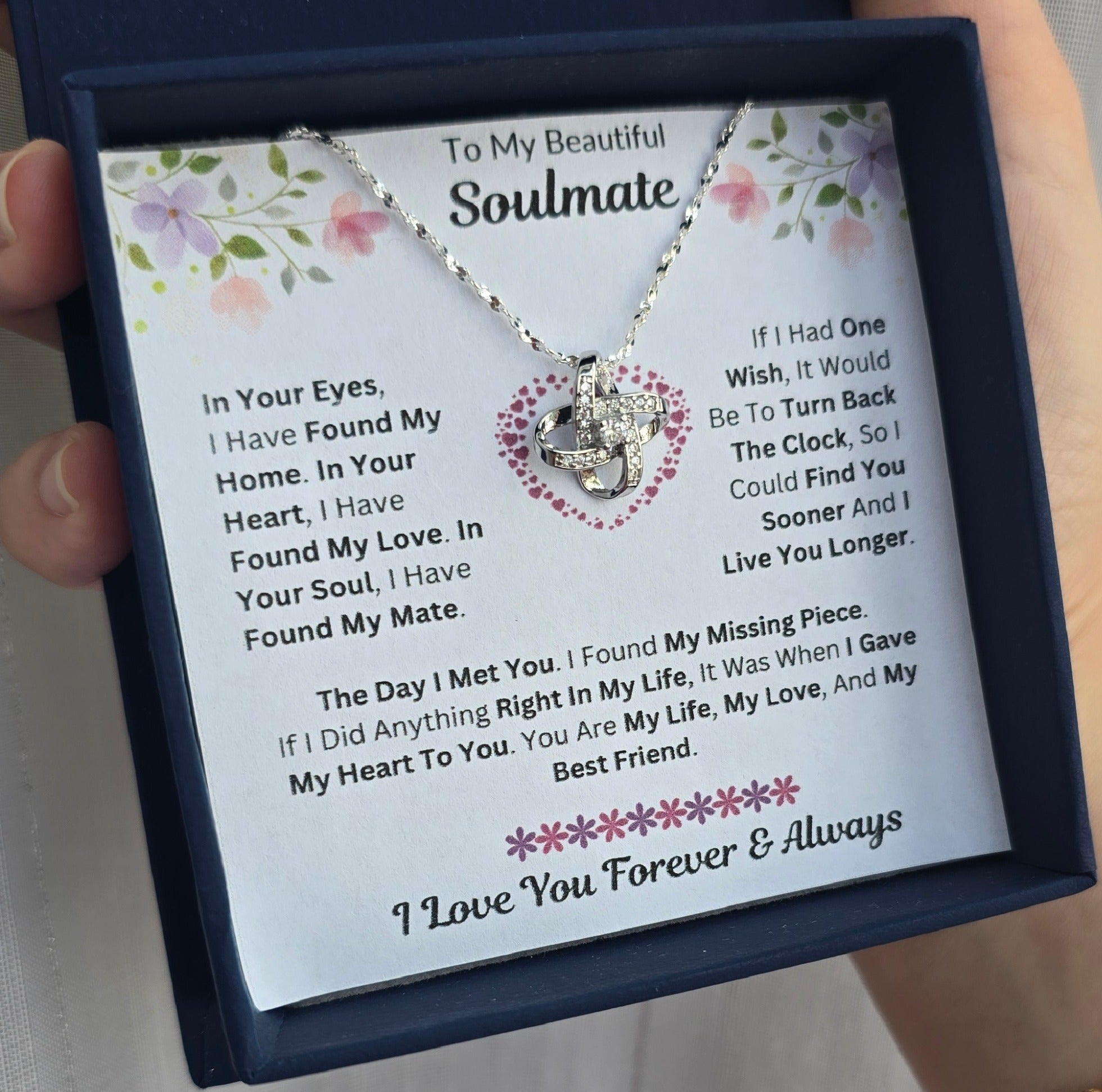 Best Gift To My Soulmate I Found My Missing Piece  I Love Knot Necklace