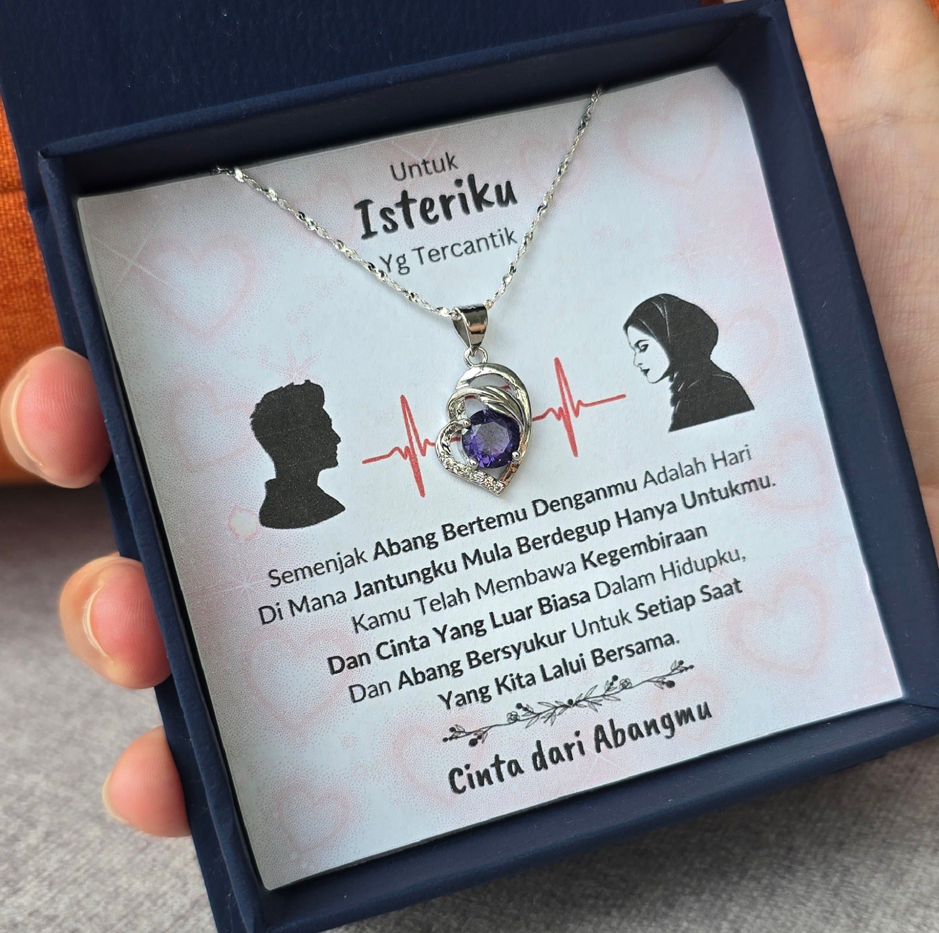 Hadiah Terbaik Untuk Isteriku I Cinta Yang Luar Biasa I Purple Love Necklace