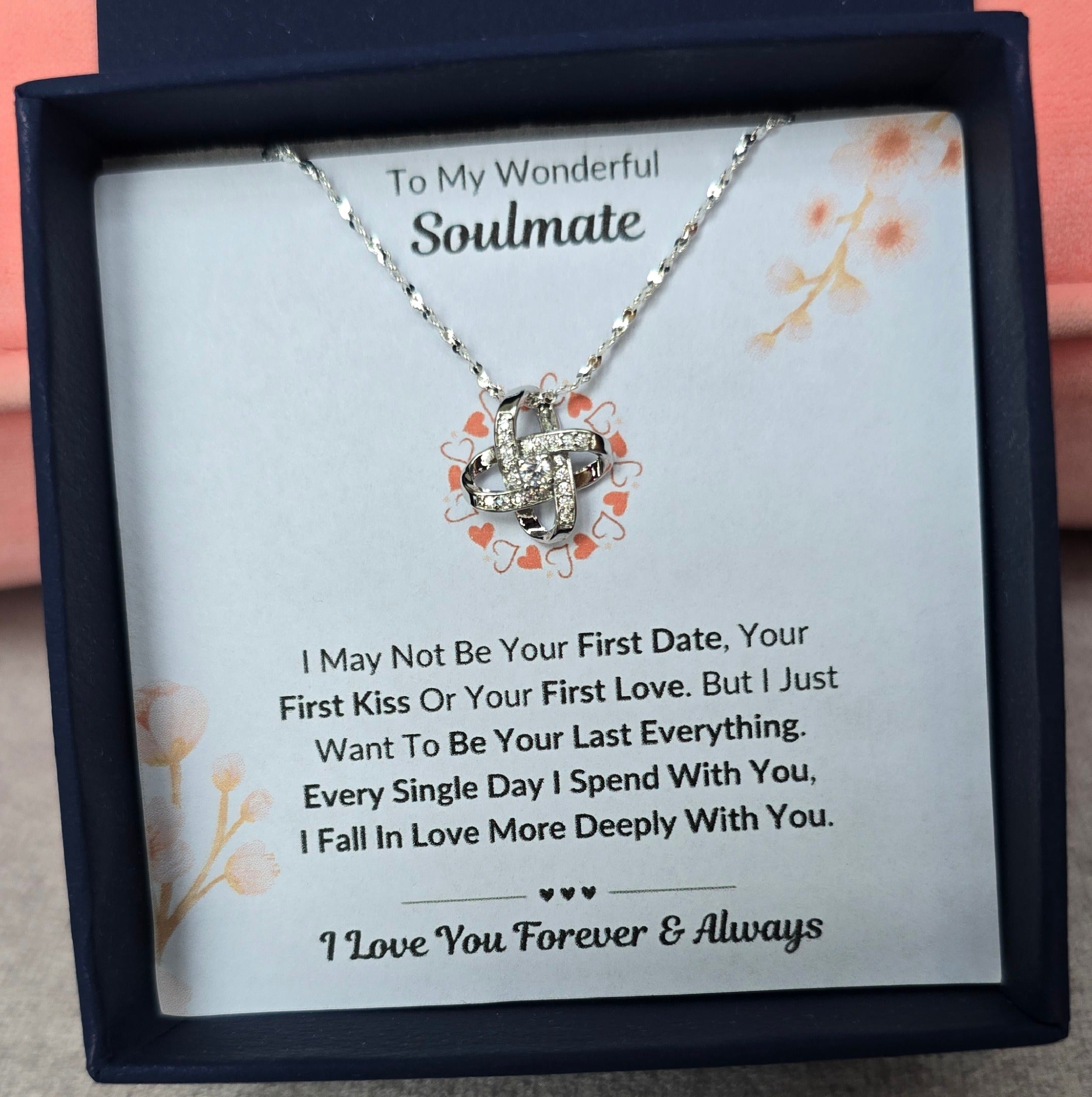 Best Gift To My Soulmate I Be Your Last Everything  I Love Knot Necklace